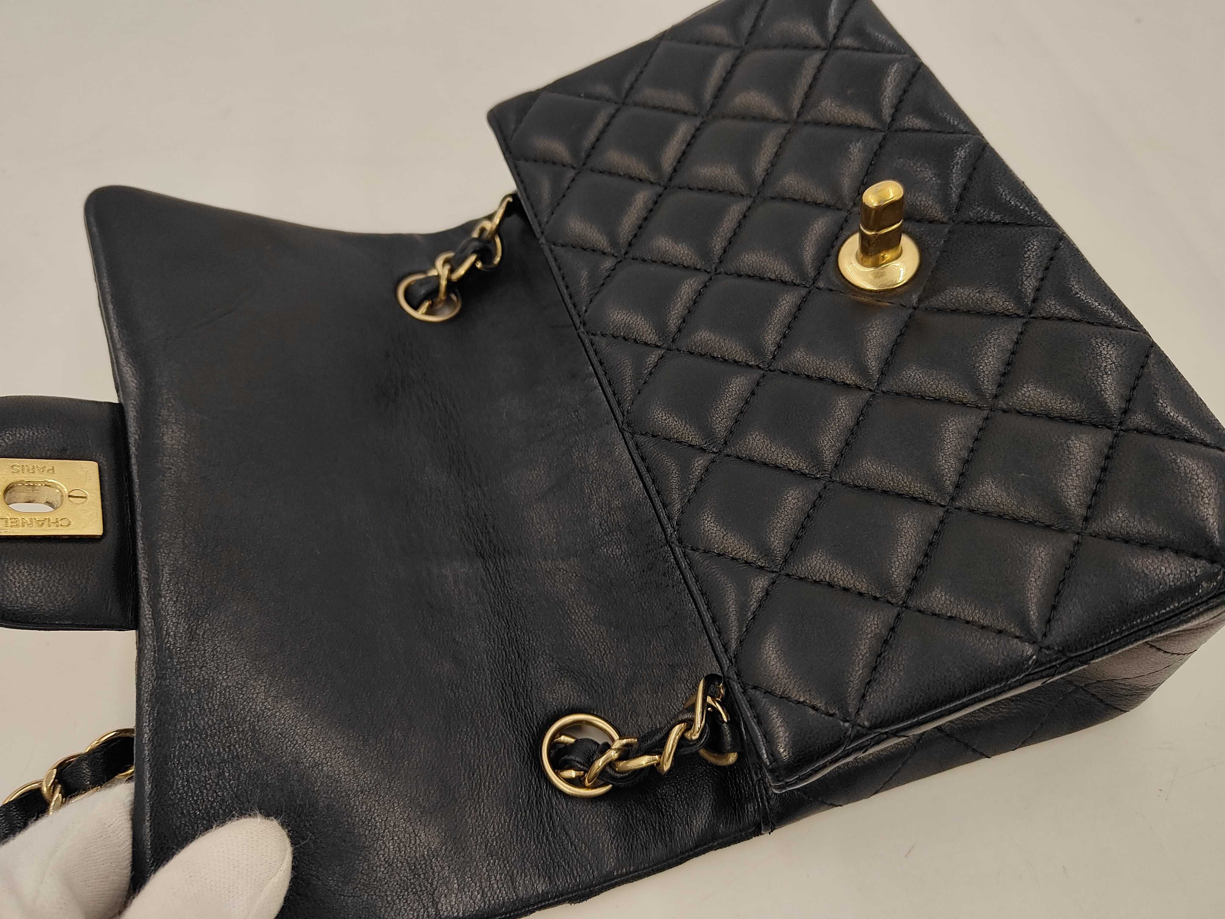 Matelassé 20 Lambskin Gold Hardware Chain Shoulder Bag, Serial Number 23, Black Shoulder Bag — view 6
