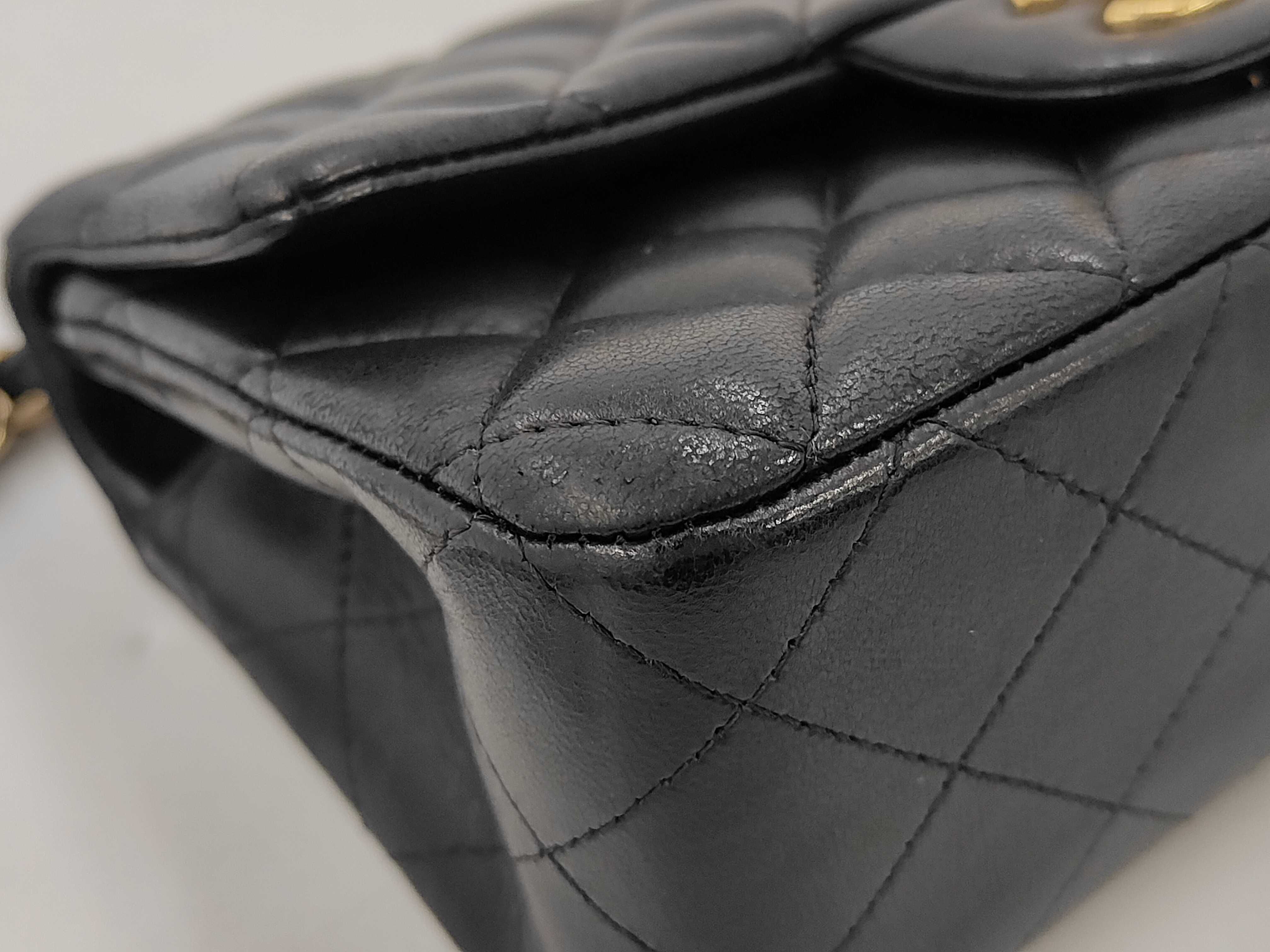 Matelassé 20 Lambskin Gold Hardware Chain Shoulder Bag, Serial Number 23, Black Shoulder Bag — view 7