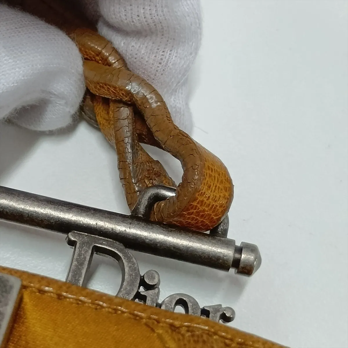 Gaucho Satin and Leather Handbag, Brown — view 12