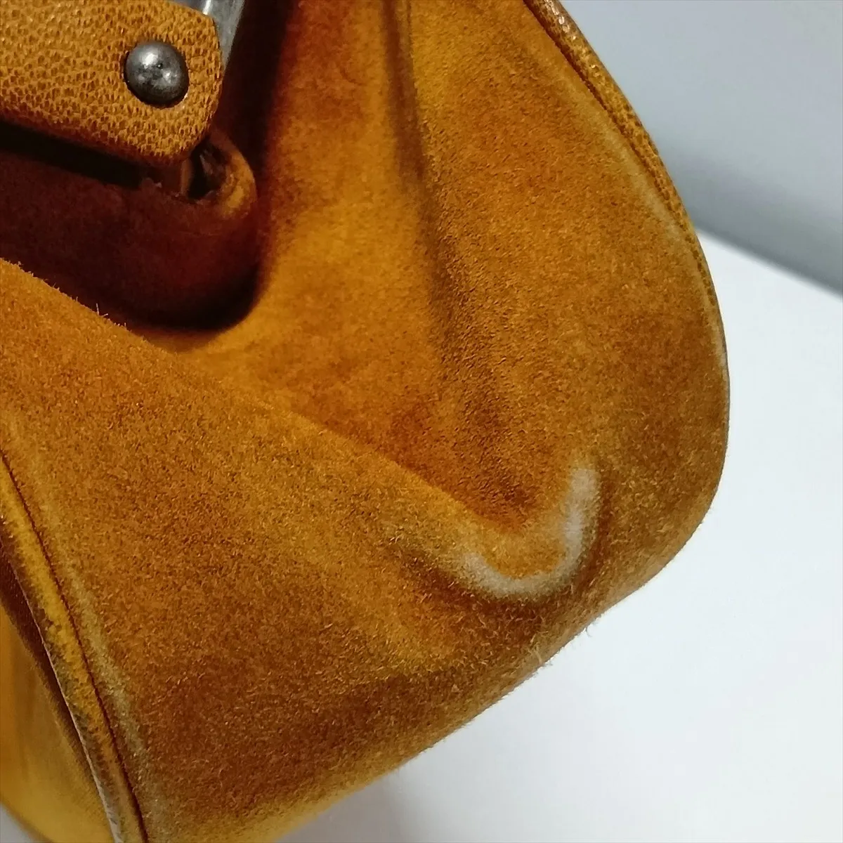 Gaucho Satin and Leather Handbag, Brown — view 14