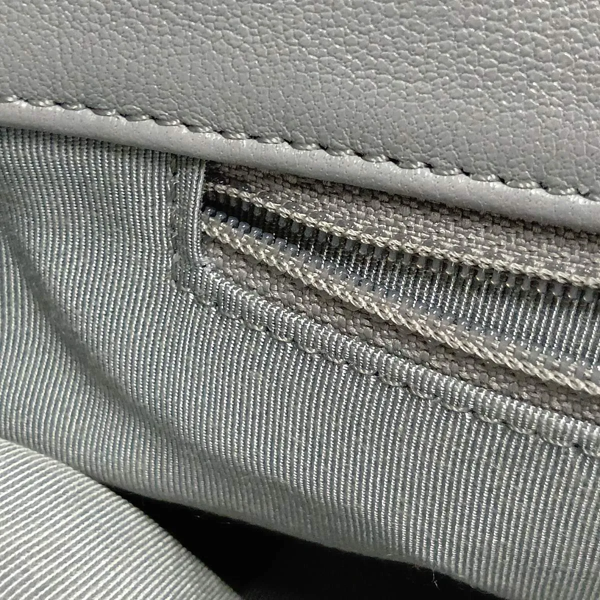 19 Large Lambskin Chain Shoulder Bag, Gray with Gold and Silver Hardware, 28998647, Serial Number 28, AS1161 — view 11