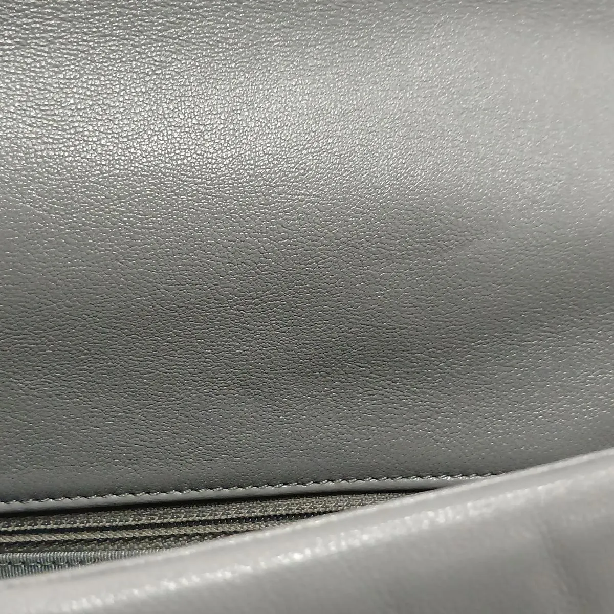 19 Large Lambskin Chain Shoulder Bag, Gray with Gold and Silver Hardware, 28998647, Serial Number 28, AS1161 — view 10