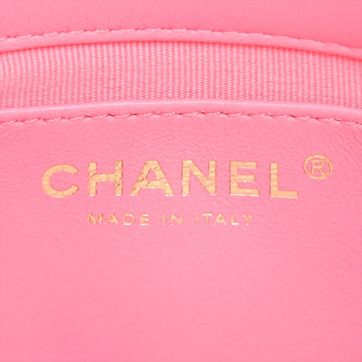 Mini Matelassé Lambskin Chain Shoulder Bag, Pink with Gold Hardware, U028UNNG, Random Plate — view 8