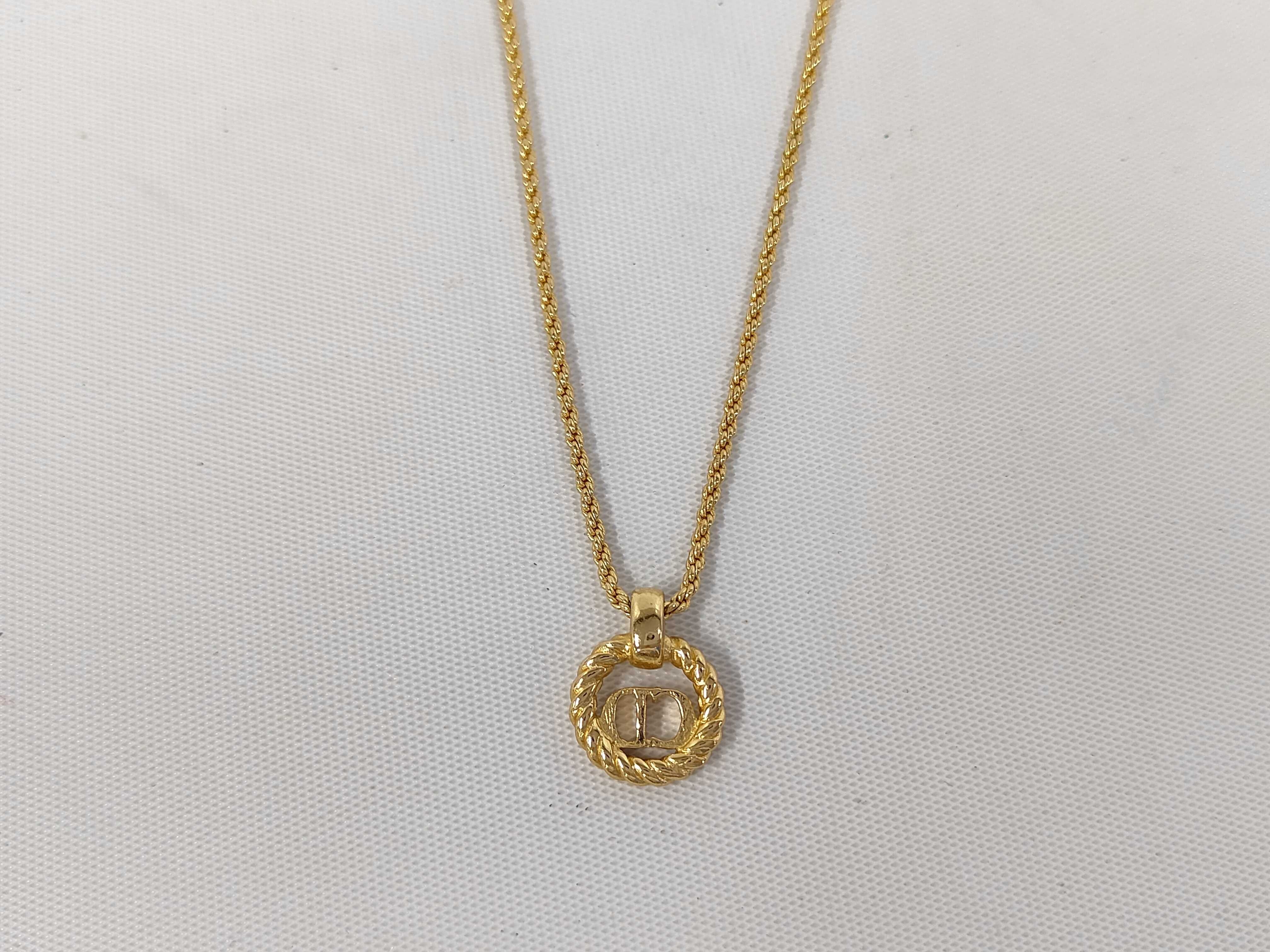 CD Twist Circle Gold Necklace — view 2