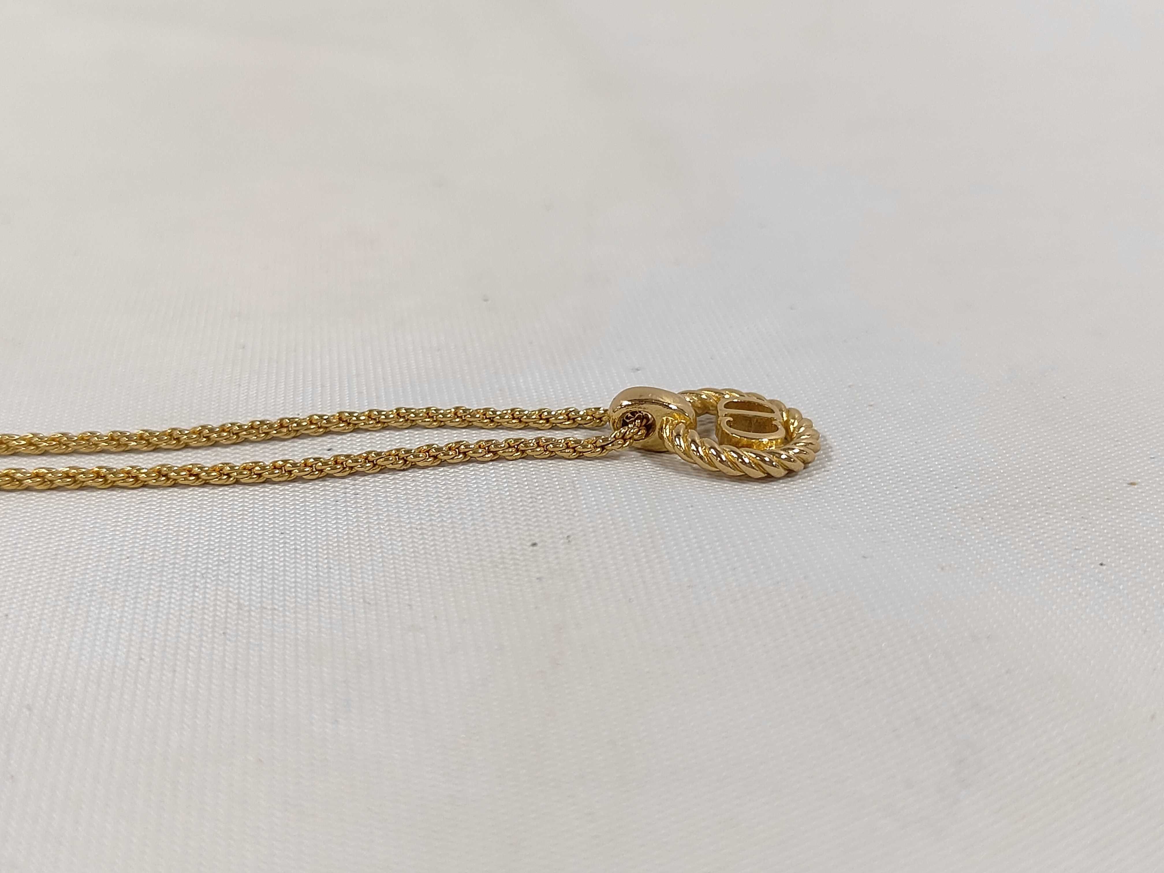 CD Twist Circle Gold Necklace — view 3