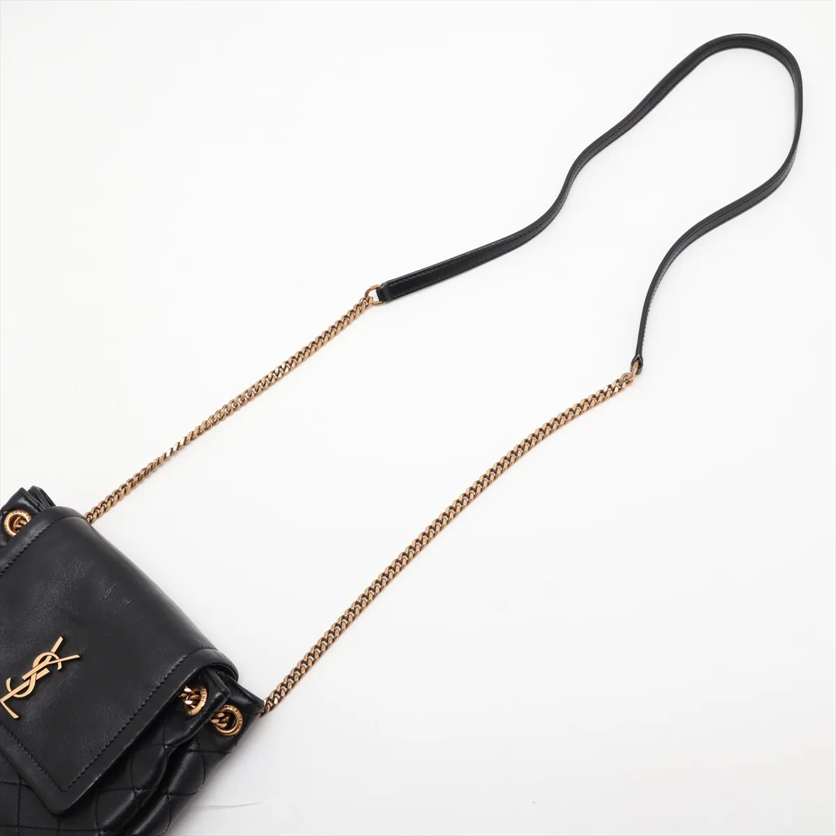 Mini Nolita Leather Chain Shoulder Bag, Black, 672738 — view 5