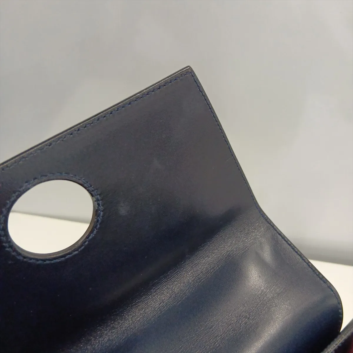 Starball Leather Handbag, Navy — view 14