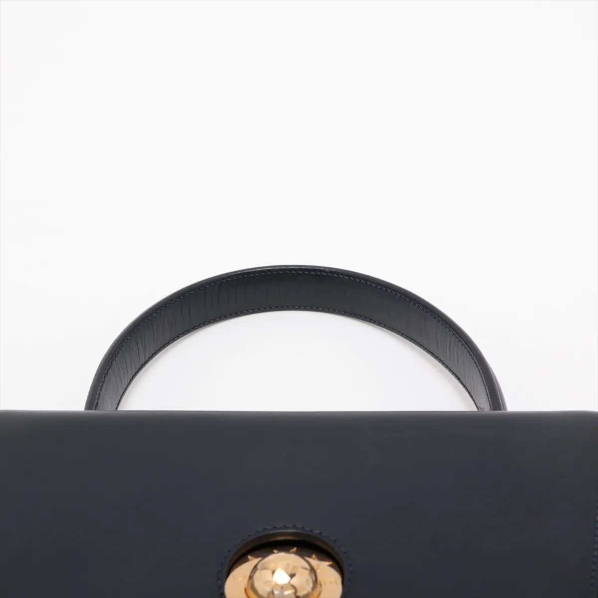 Starball Leather Handbag, Navy — view 6
