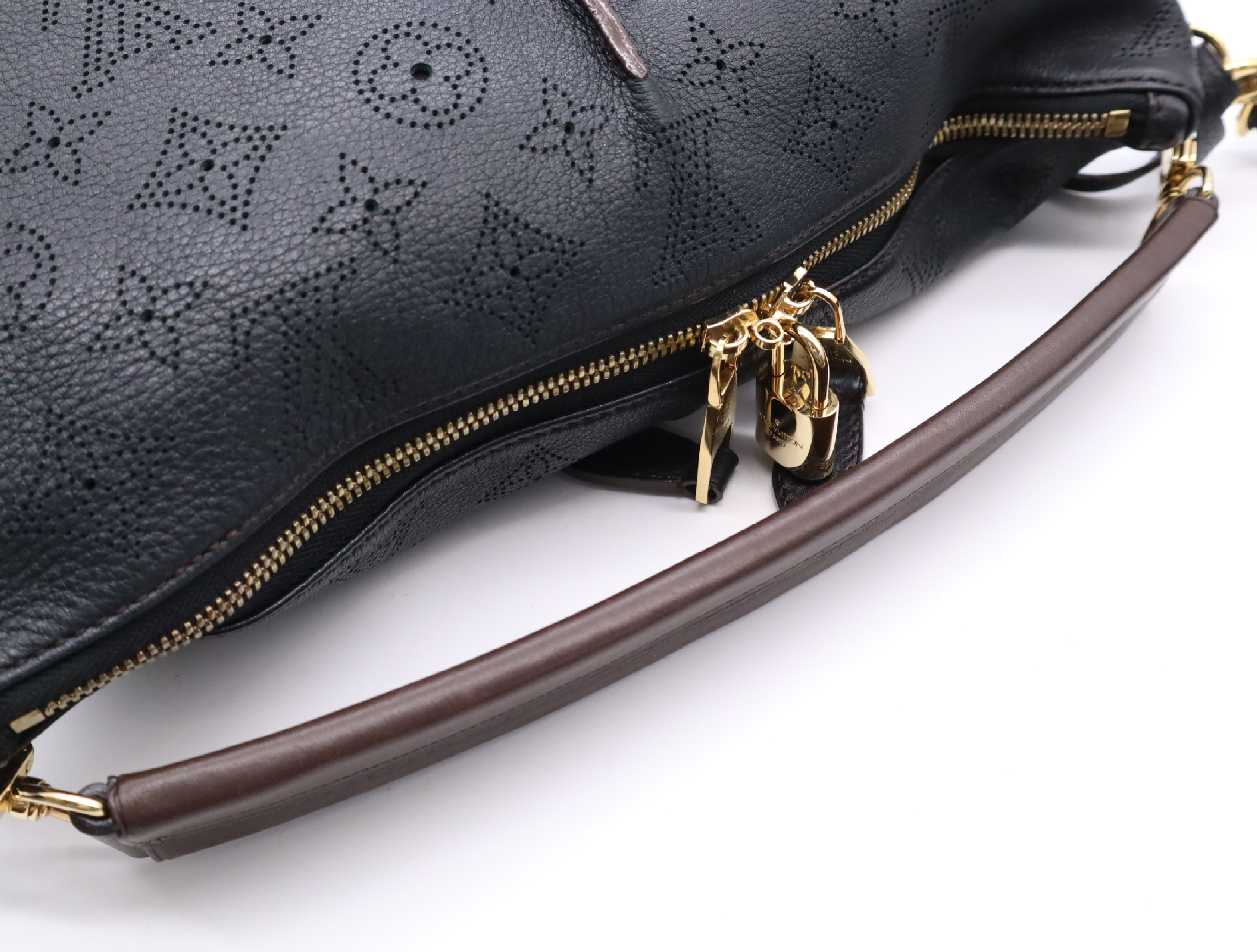 M93987 Mahina Selene MM Noir Handbag with Shoulder Strap, Padlock, 2 Keys, Clochette, Pouch, Dust Bag, and Box. — view 11