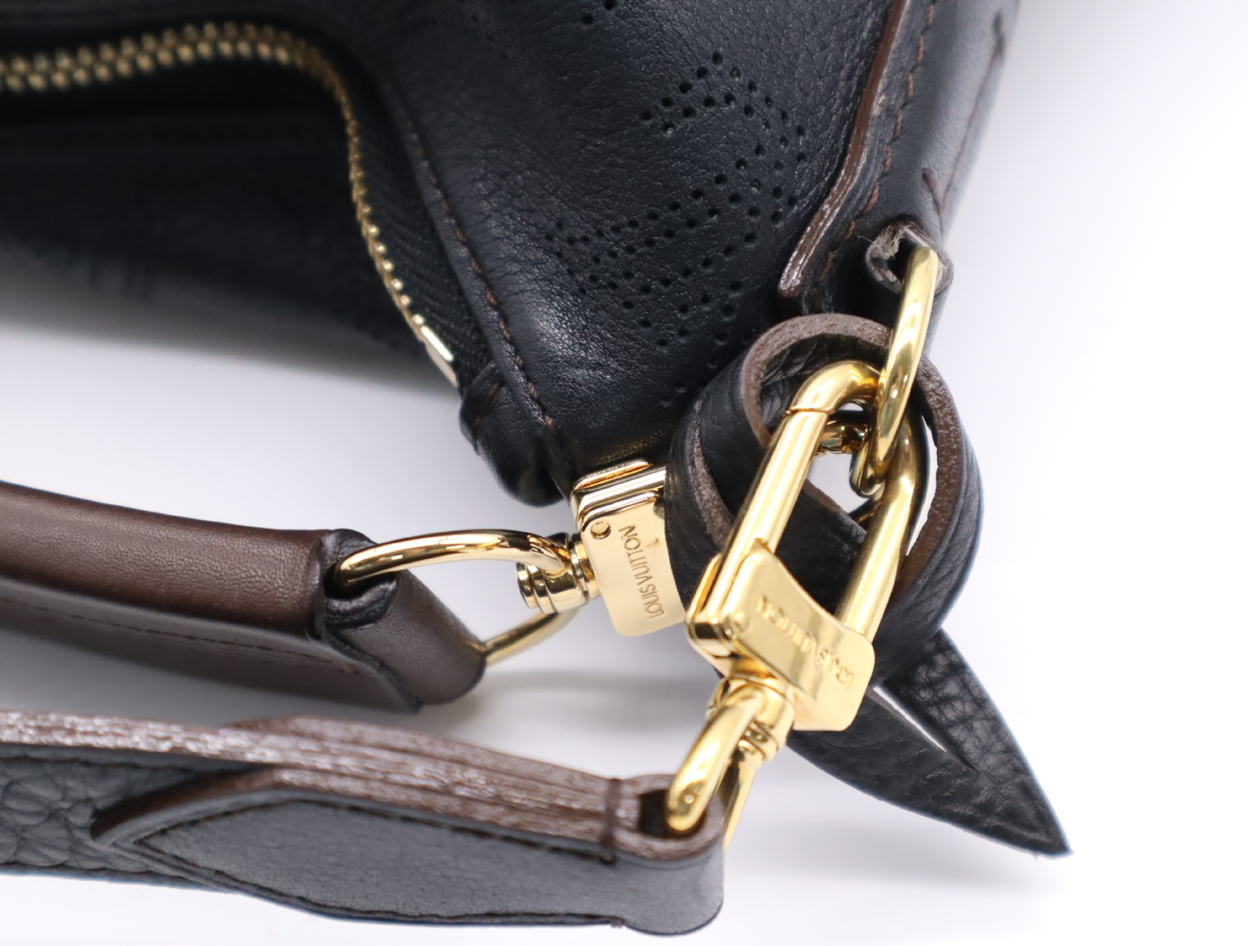 M93987 Mahina Selene MM Noir Handbag with Shoulder Strap, Padlock, 2 Keys, Clochette, Pouch, Dust Bag, and Box. — view 9