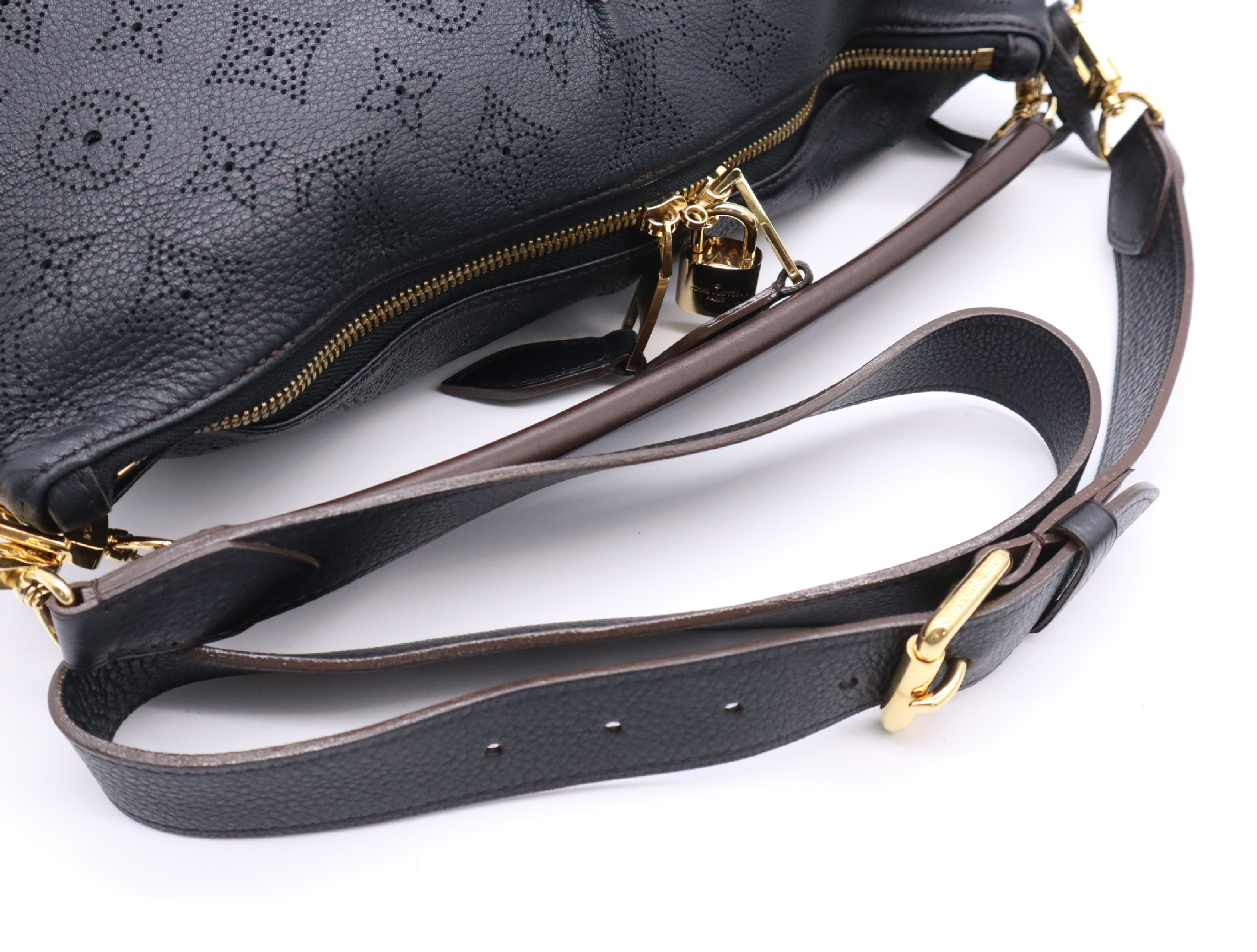 M93987 Mahina Selene MM Noir Handbag with Shoulder Strap, Padlock, 2 Keys, Clochette, Pouch, Dust Bag, and Box. — view 10