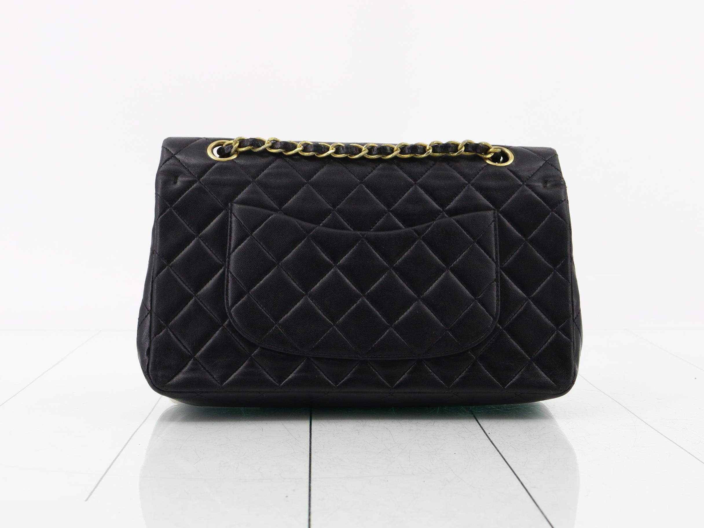 Matelassé Double Flap Shoulder Bag, Black — view 2