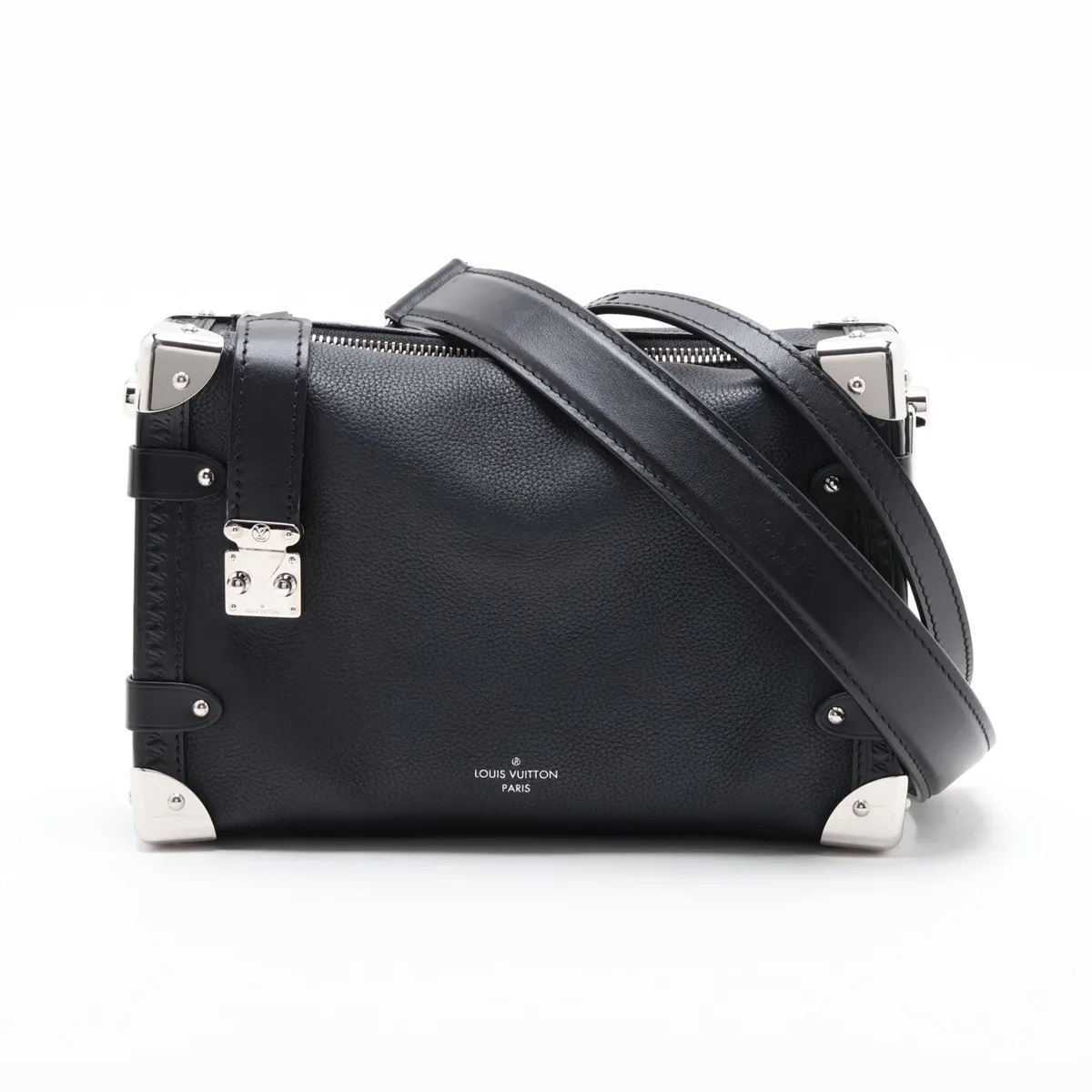 Grain Calf Leather Side Trunk MM M25160 Black (RFID detected)