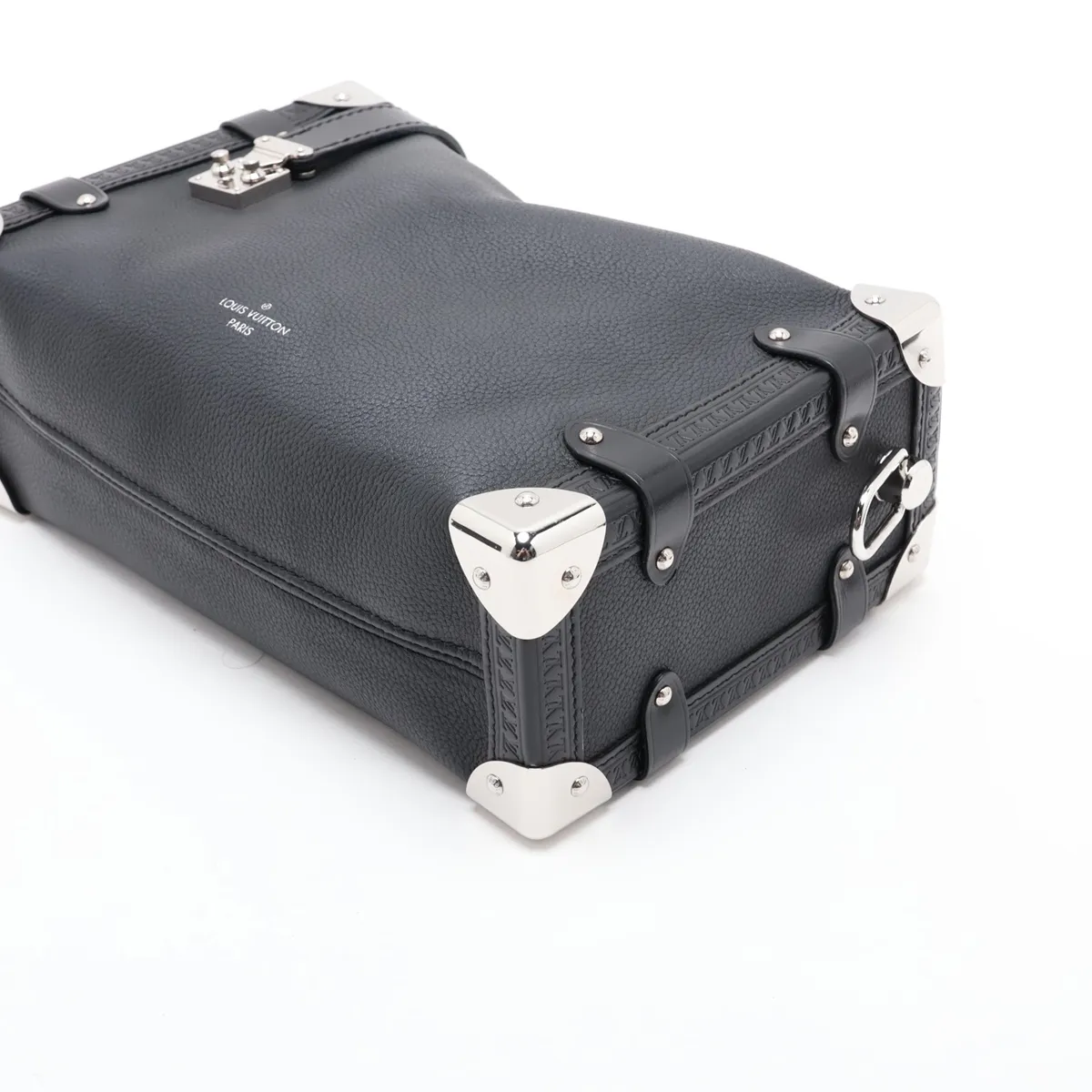 Grain Calf Leather Side Trunk MM M25160 Black (RFID detected) — view 3
