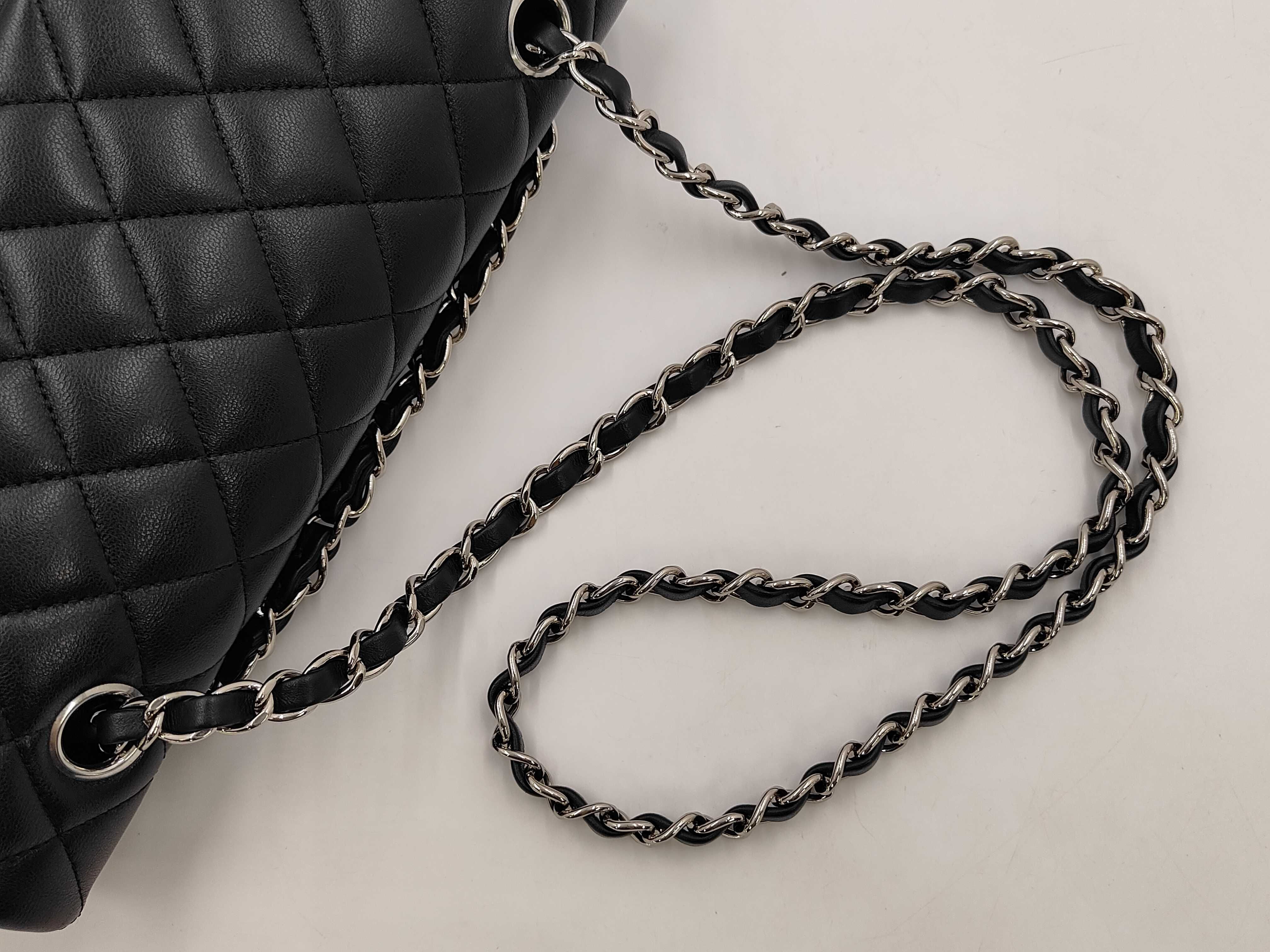 Lambskin Black Double Flap Shoulder Bag (Serial Number ) — view 3
