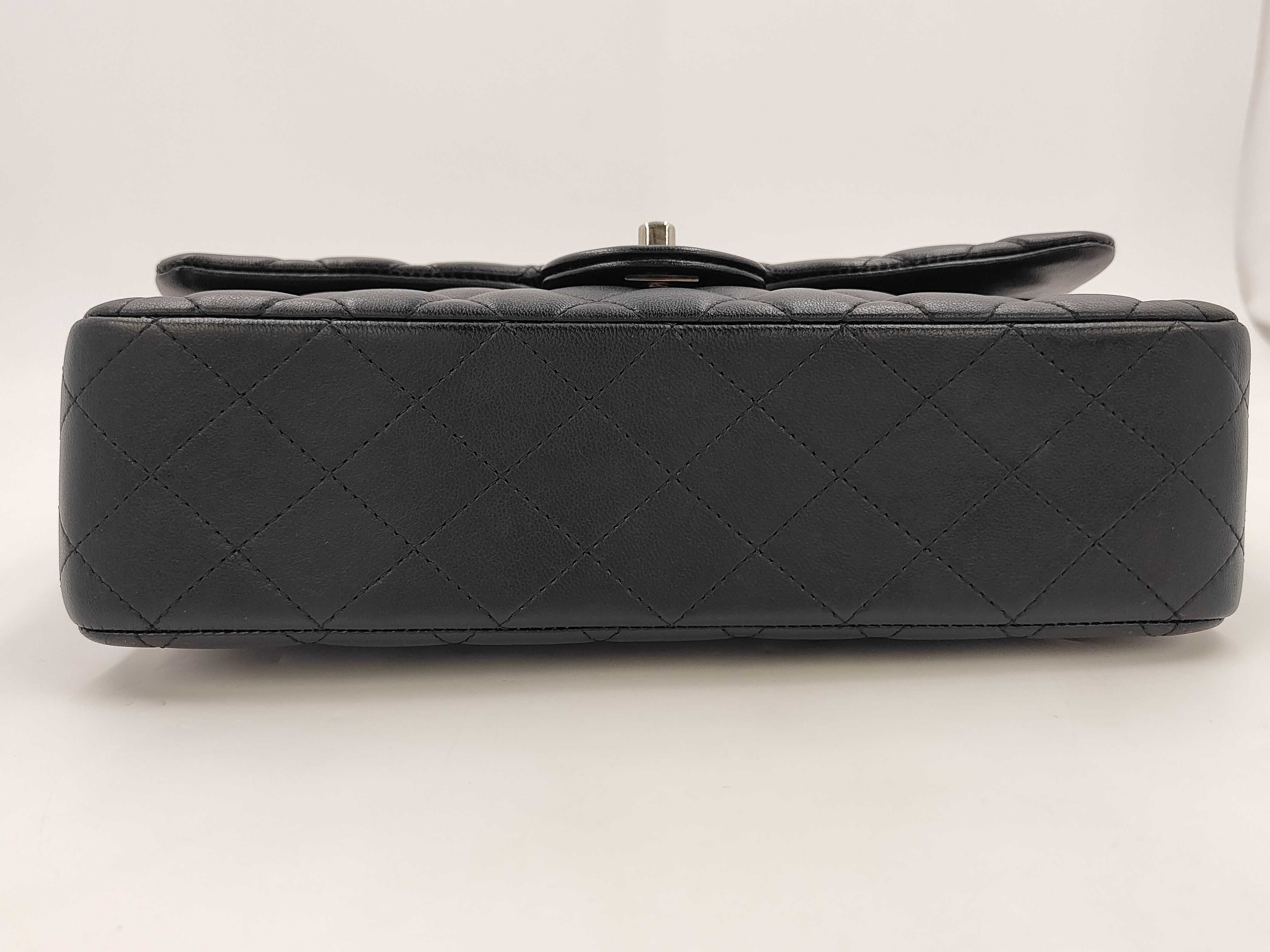 Lambskin Black Double Flap Shoulder Bag (Serial Number ) — view 6