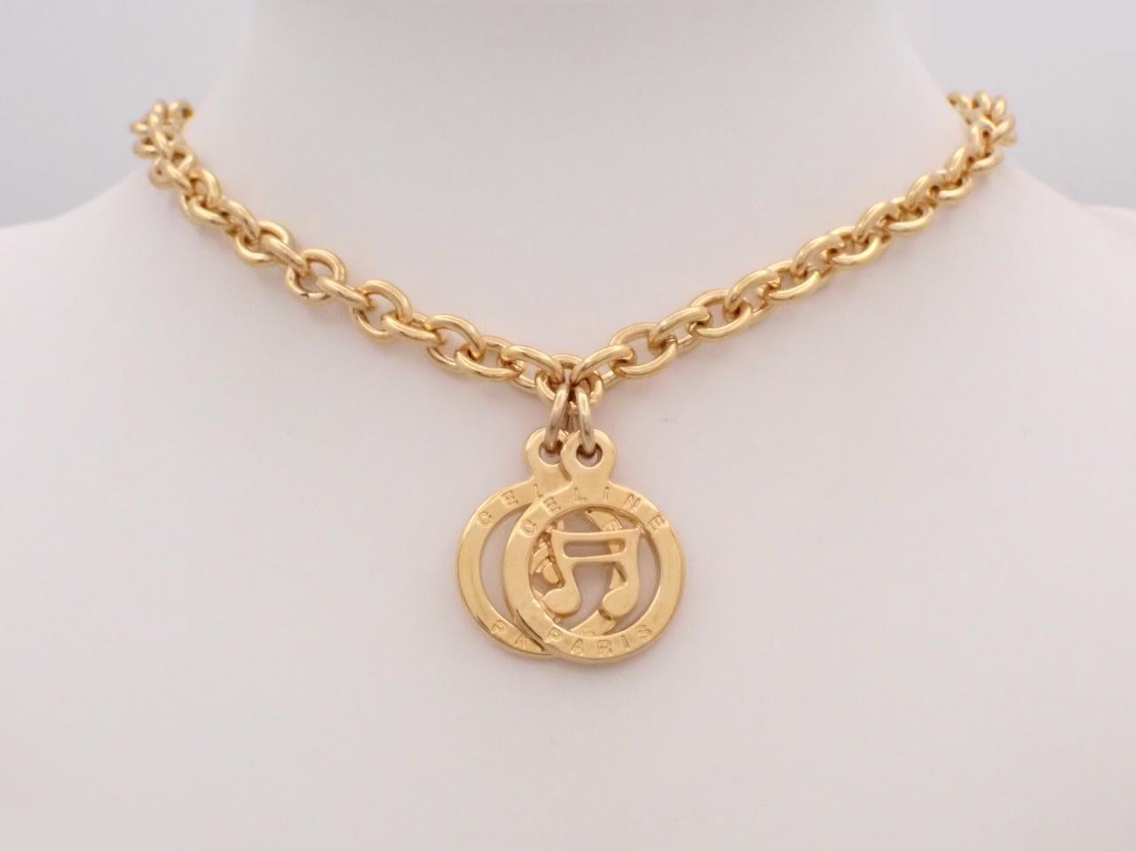 musical note motif necklace, chain approximately 40cm — view 3