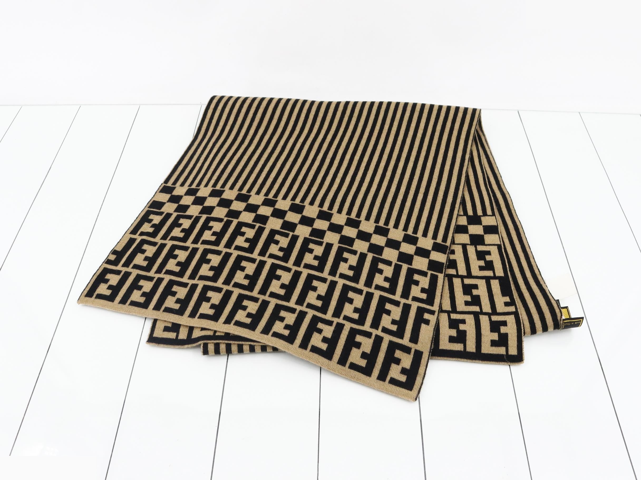 scarf, brown and beige. — view 2