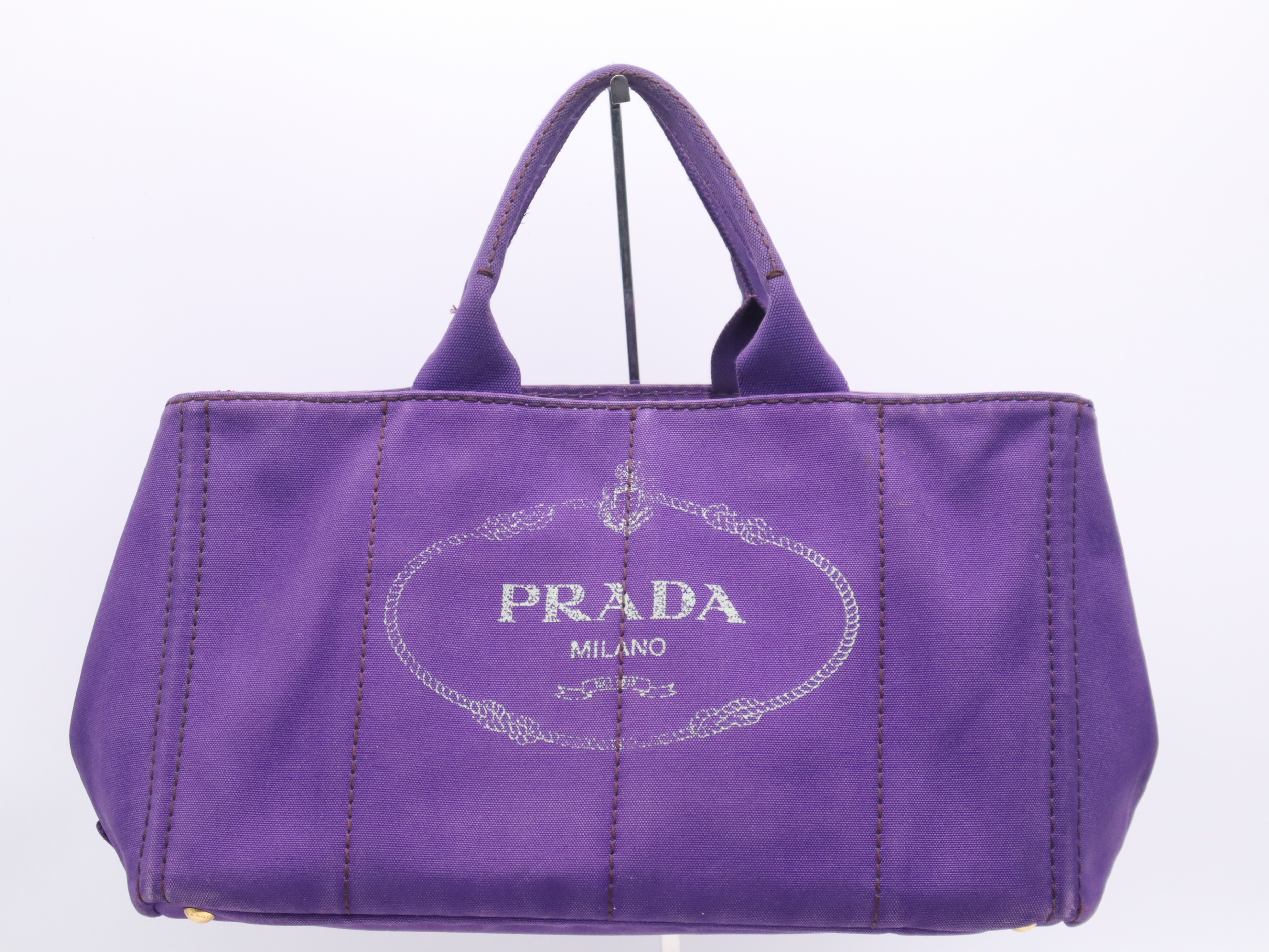 BN1872 Denim Canapa Tote Bag, Purple, Gold Hardware