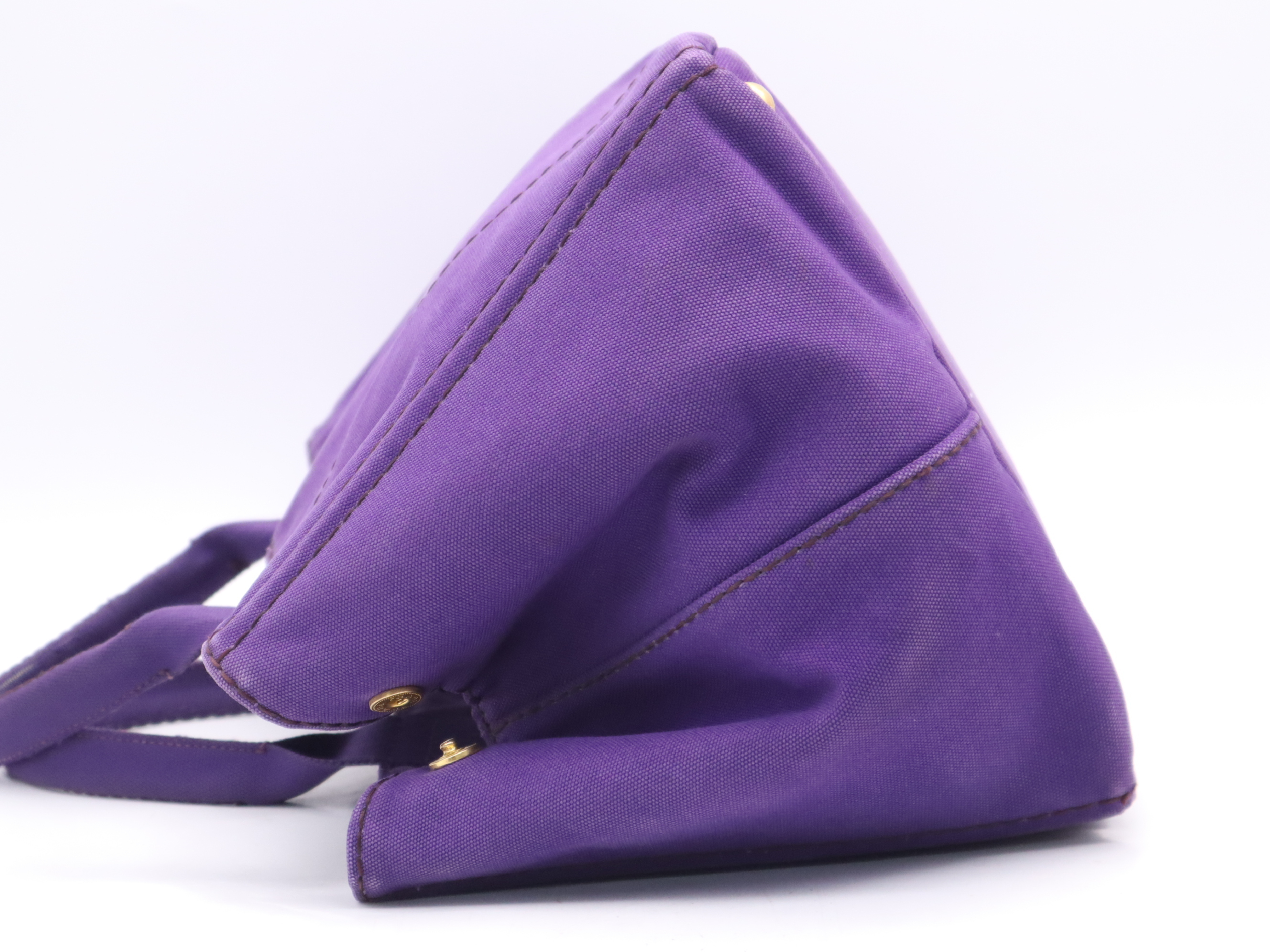 BN1872 Denim Canapa Tote Bag, Purple, Gold Hardware — view 3