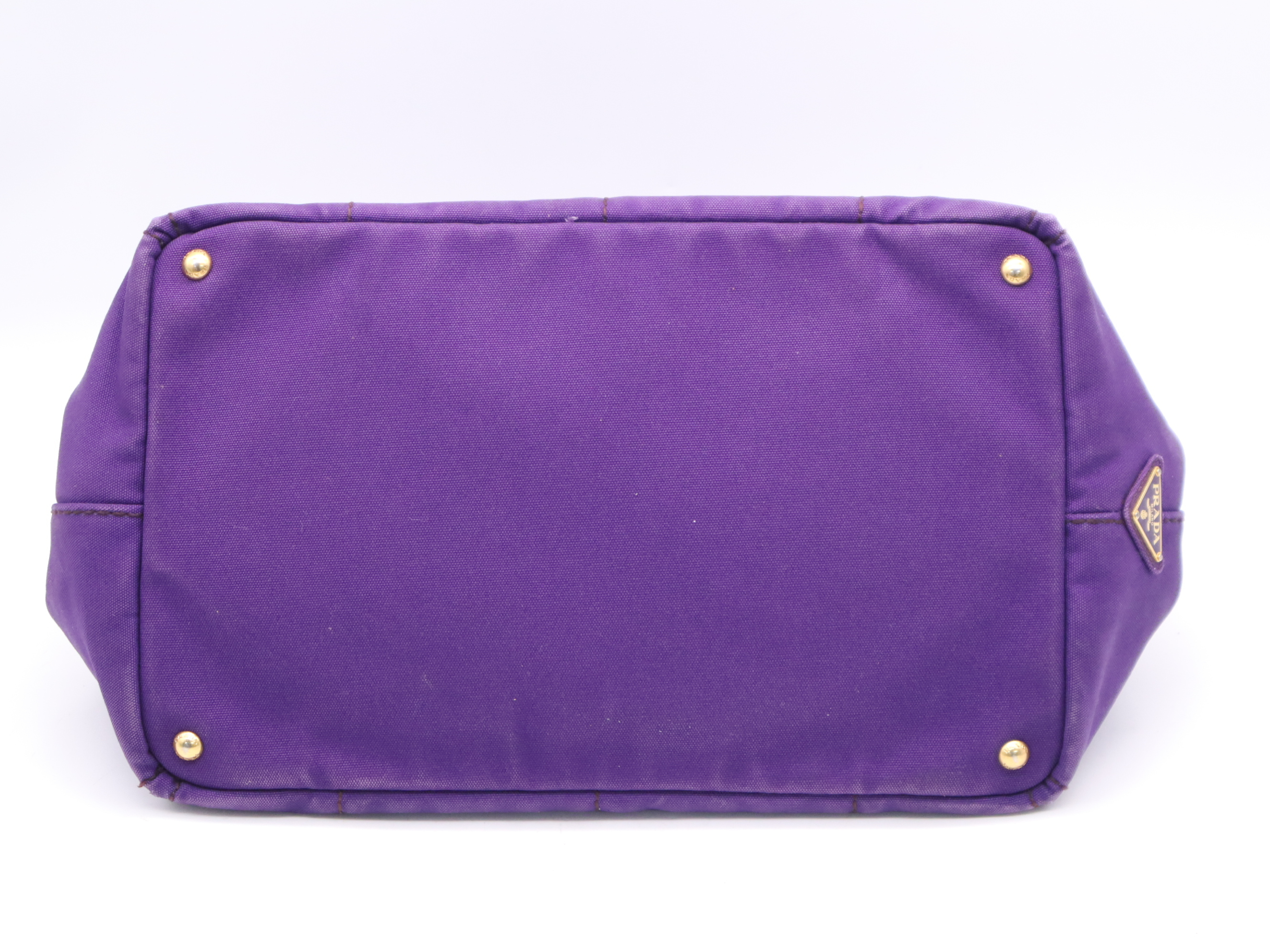 BN1872 Denim Canapa Tote Bag, Purple, Gold Hardware — view 4