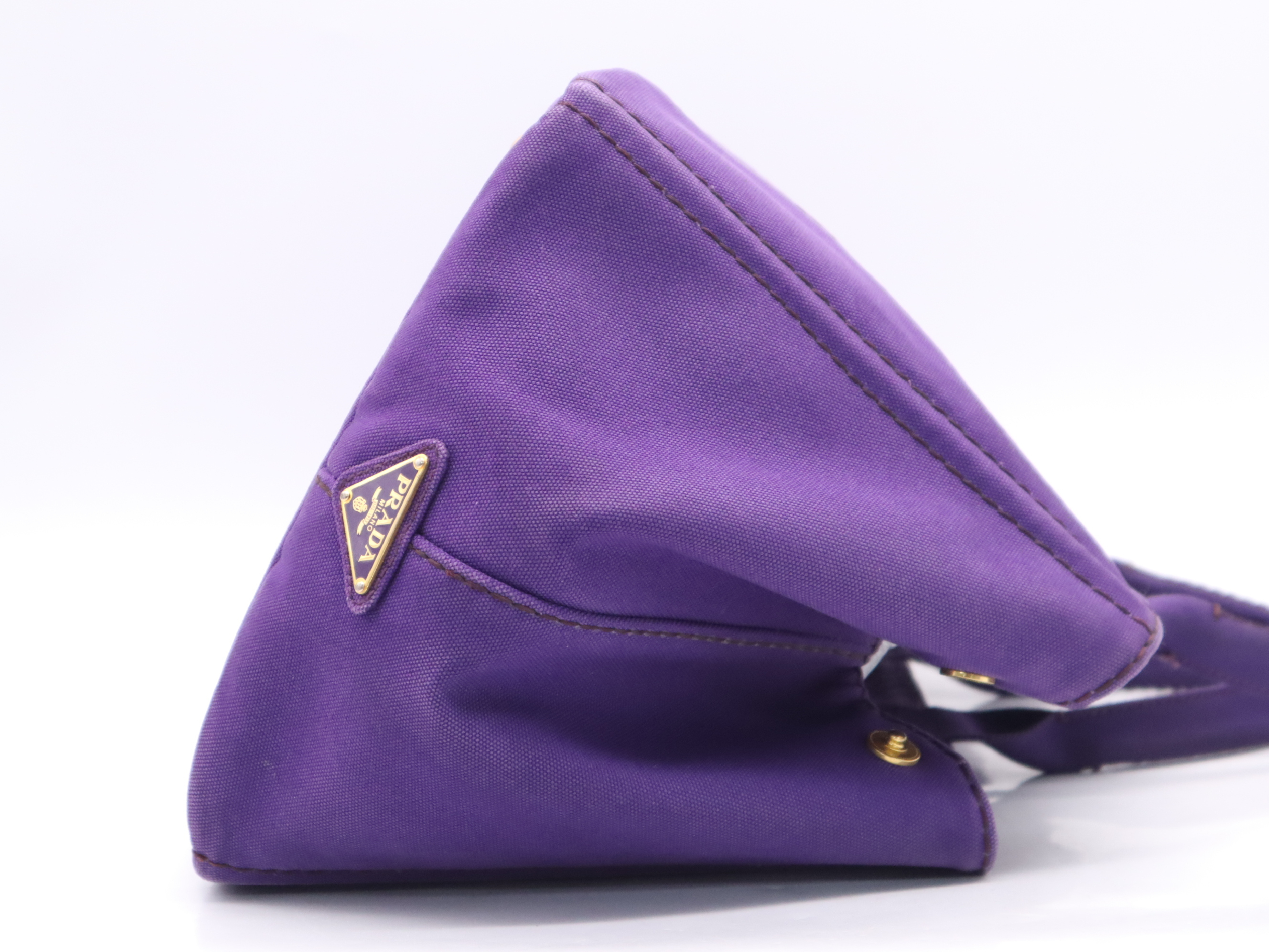 BN1872 Denim Canapa Tote Bag, Purple, Gold Hardware — view 5