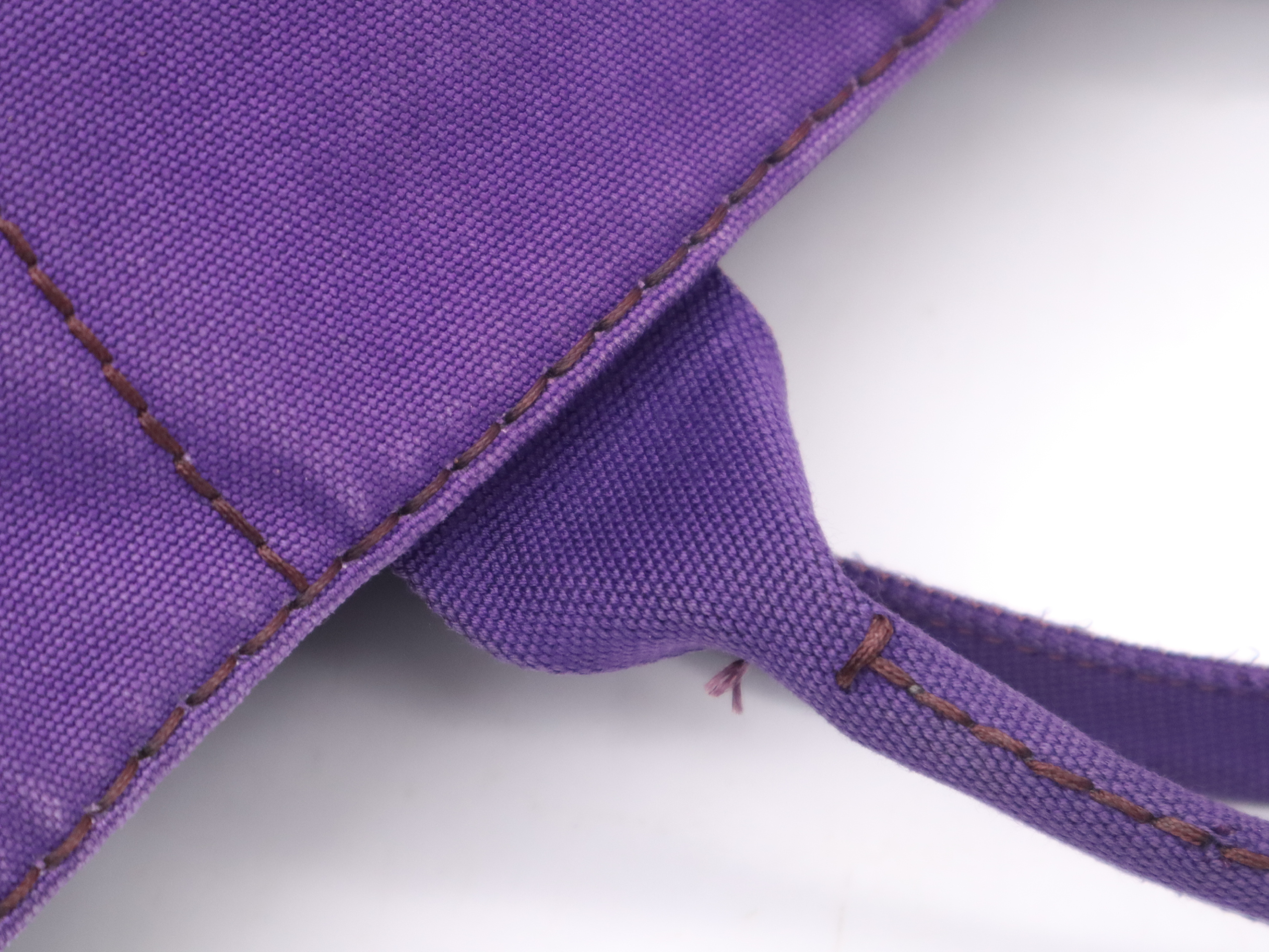 BN1872 Denim Canapa Tote Bag, Purple, Gold Hardware — view 7