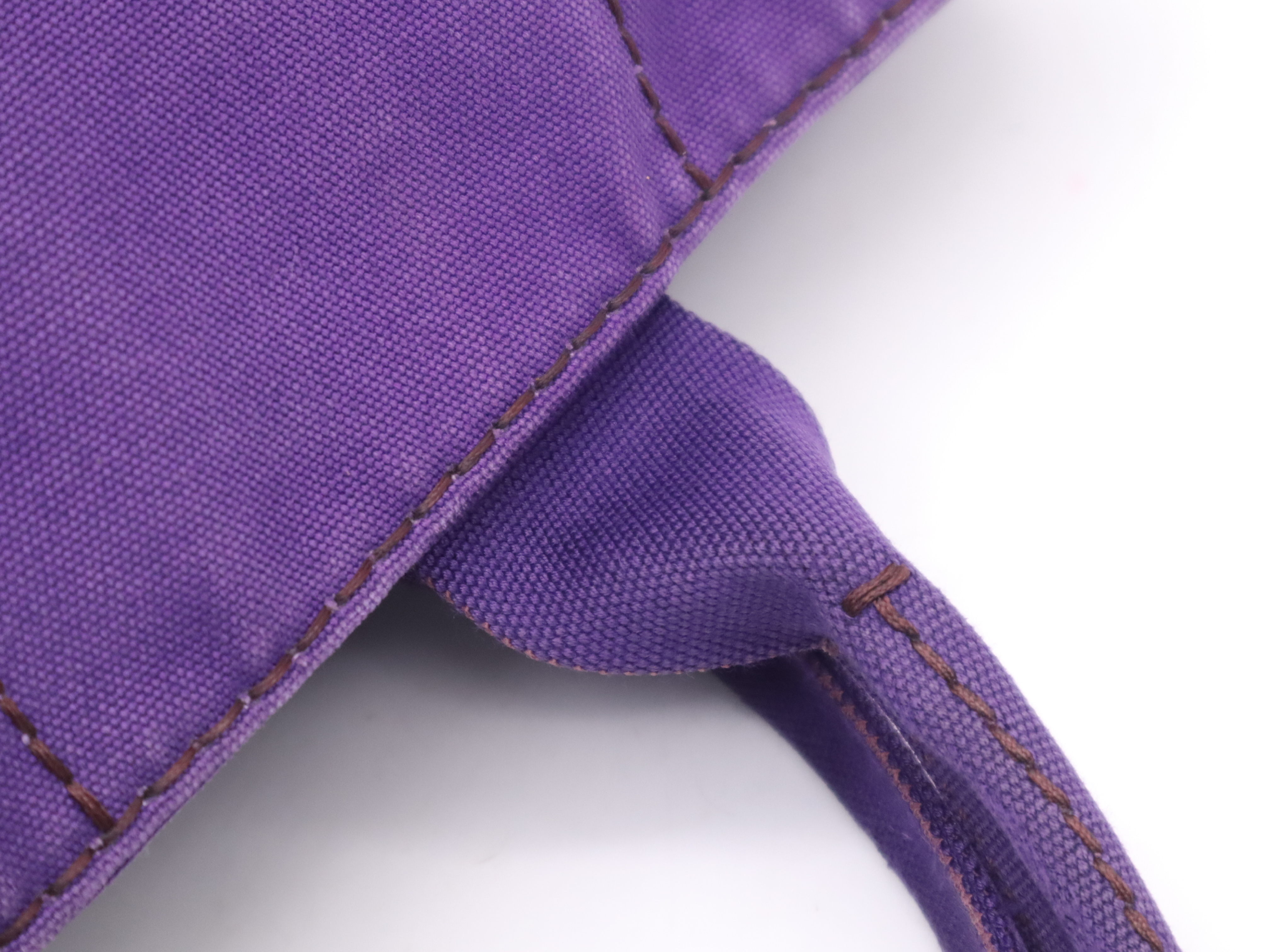 BN1872 Denim Canapa Tote Bag, Purple, Gold Hardware — view 8