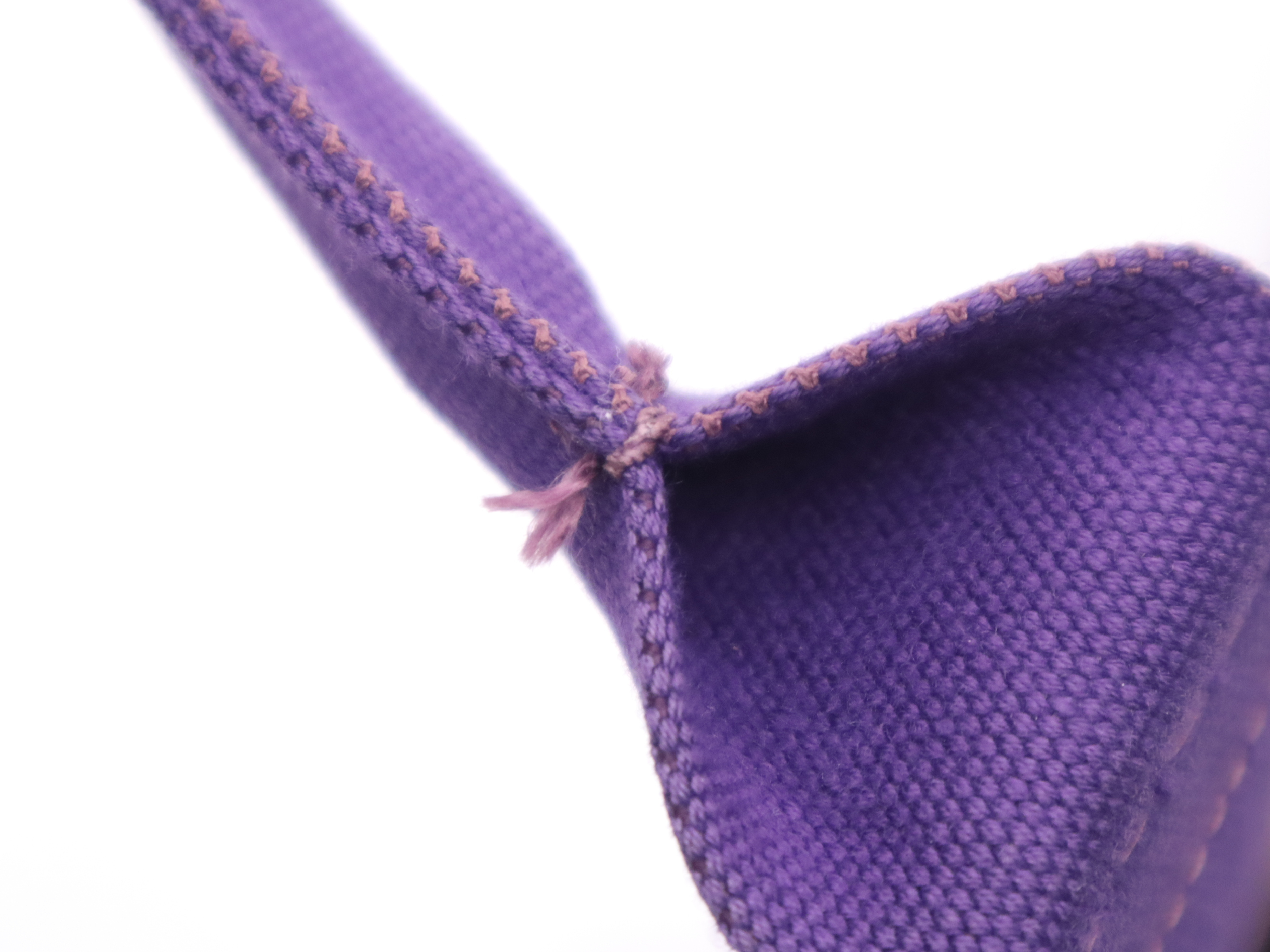 BN1872 Denim Canapa Tote Bag, Purple, Gold Hardware — view 9