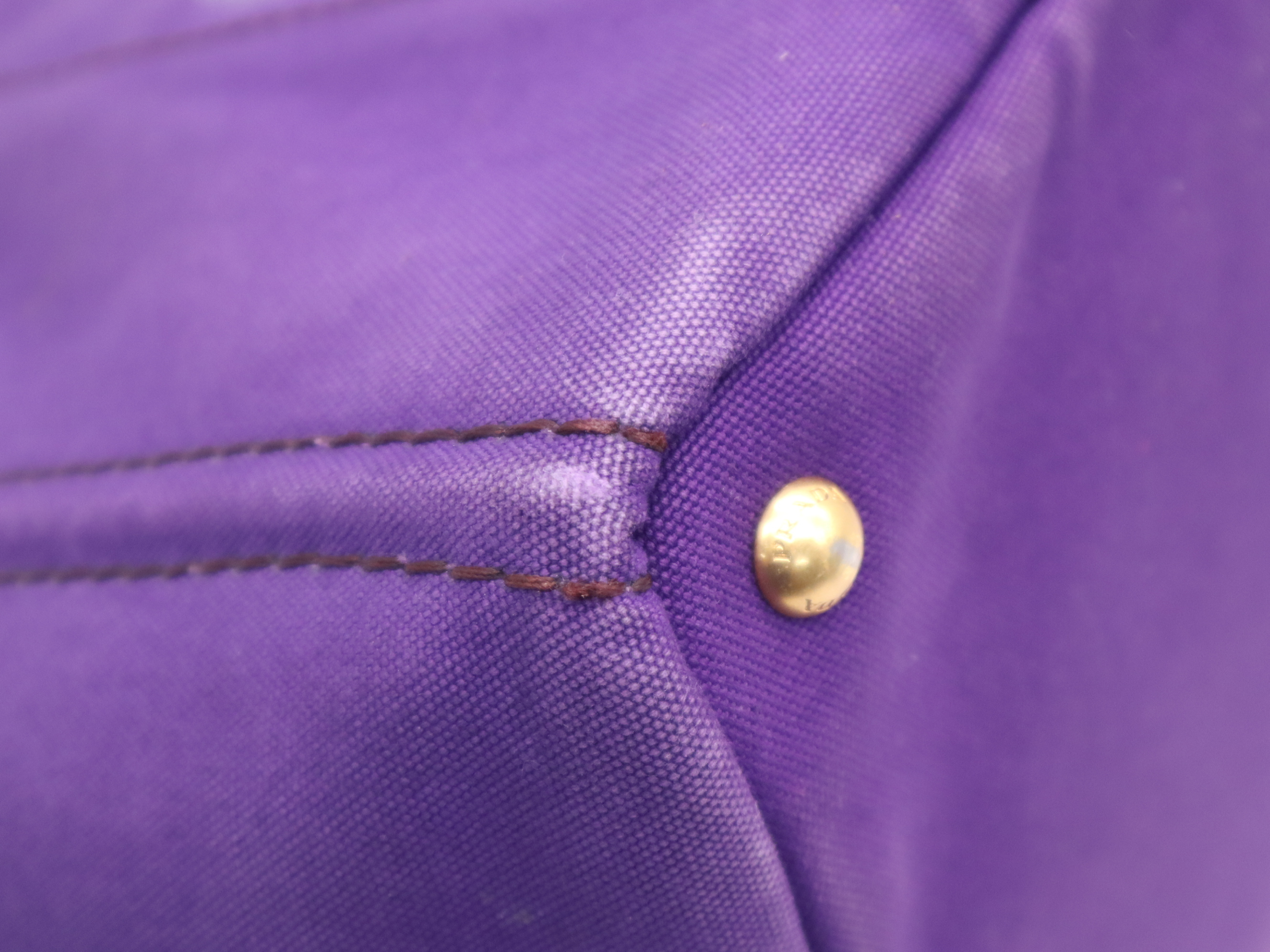 BN1872 Denim Canapa Tote Bag, Purple, Gold Hardware — view 10