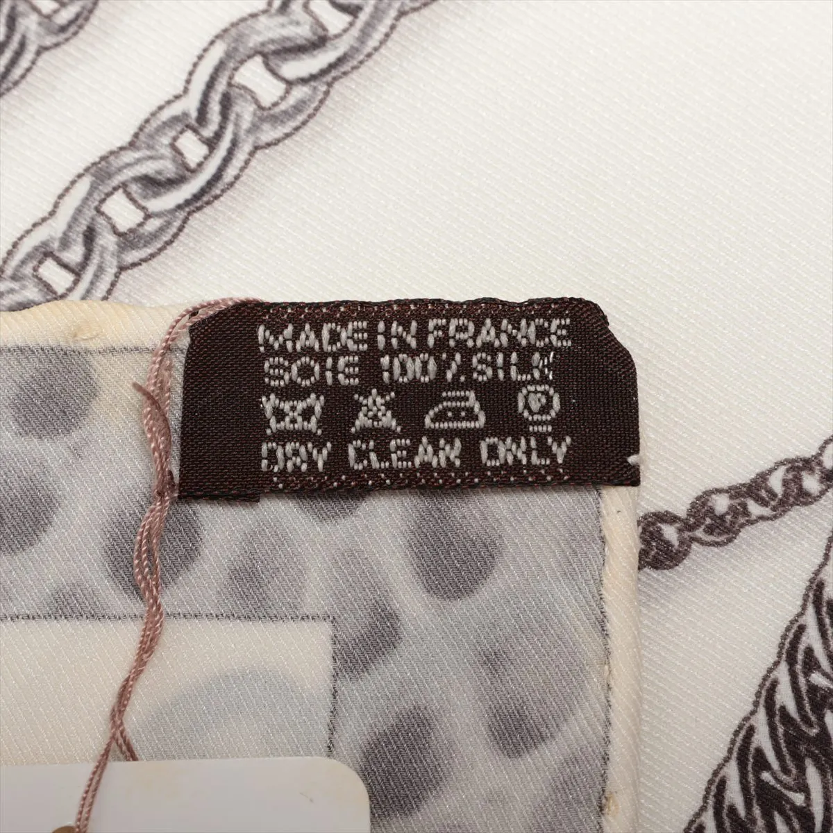 Carre 70 CHAINES & GOURMETTE Scarf Silk White — view 6