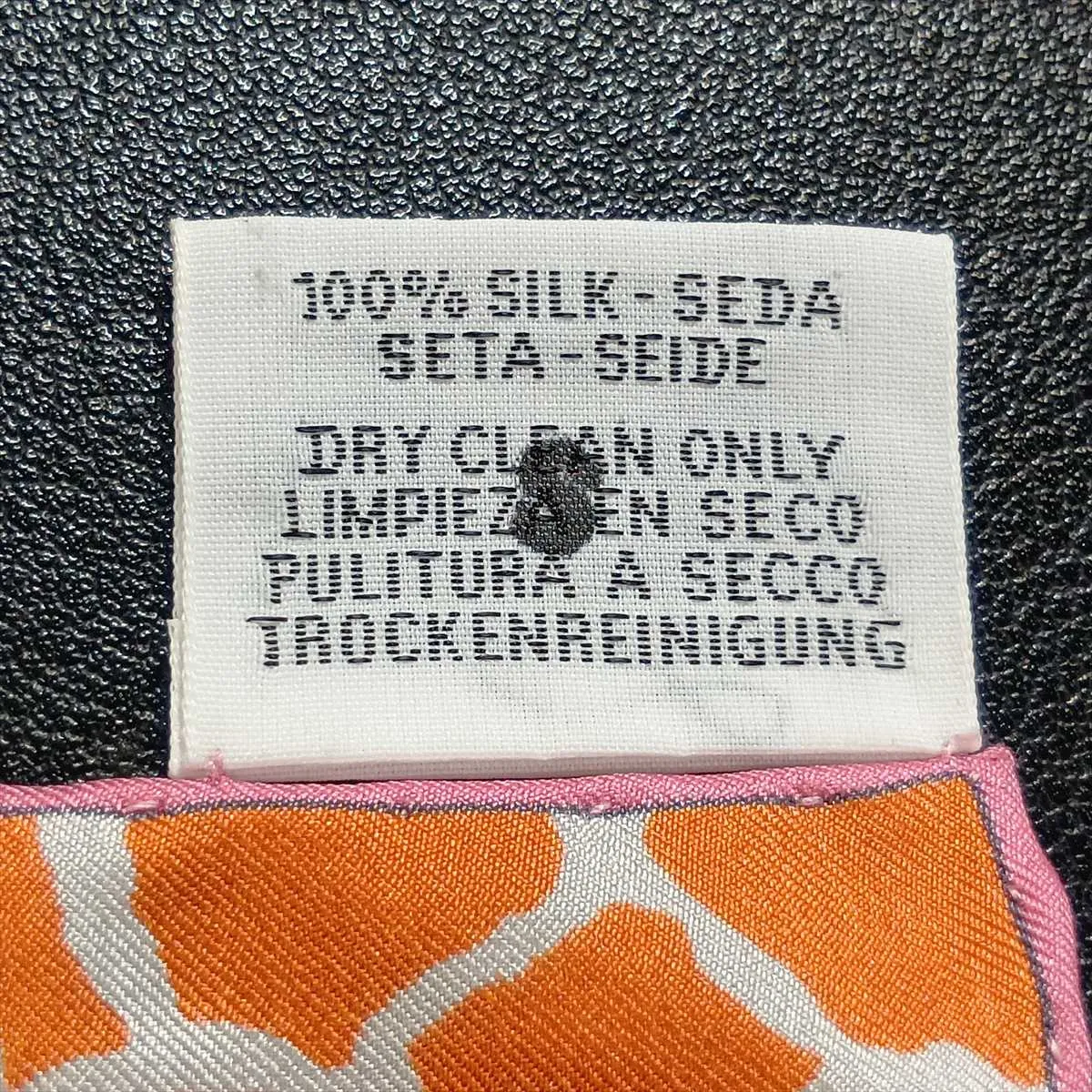 Carre 140 Silk Scarf, Pink, with some wear, snags, and — view 8