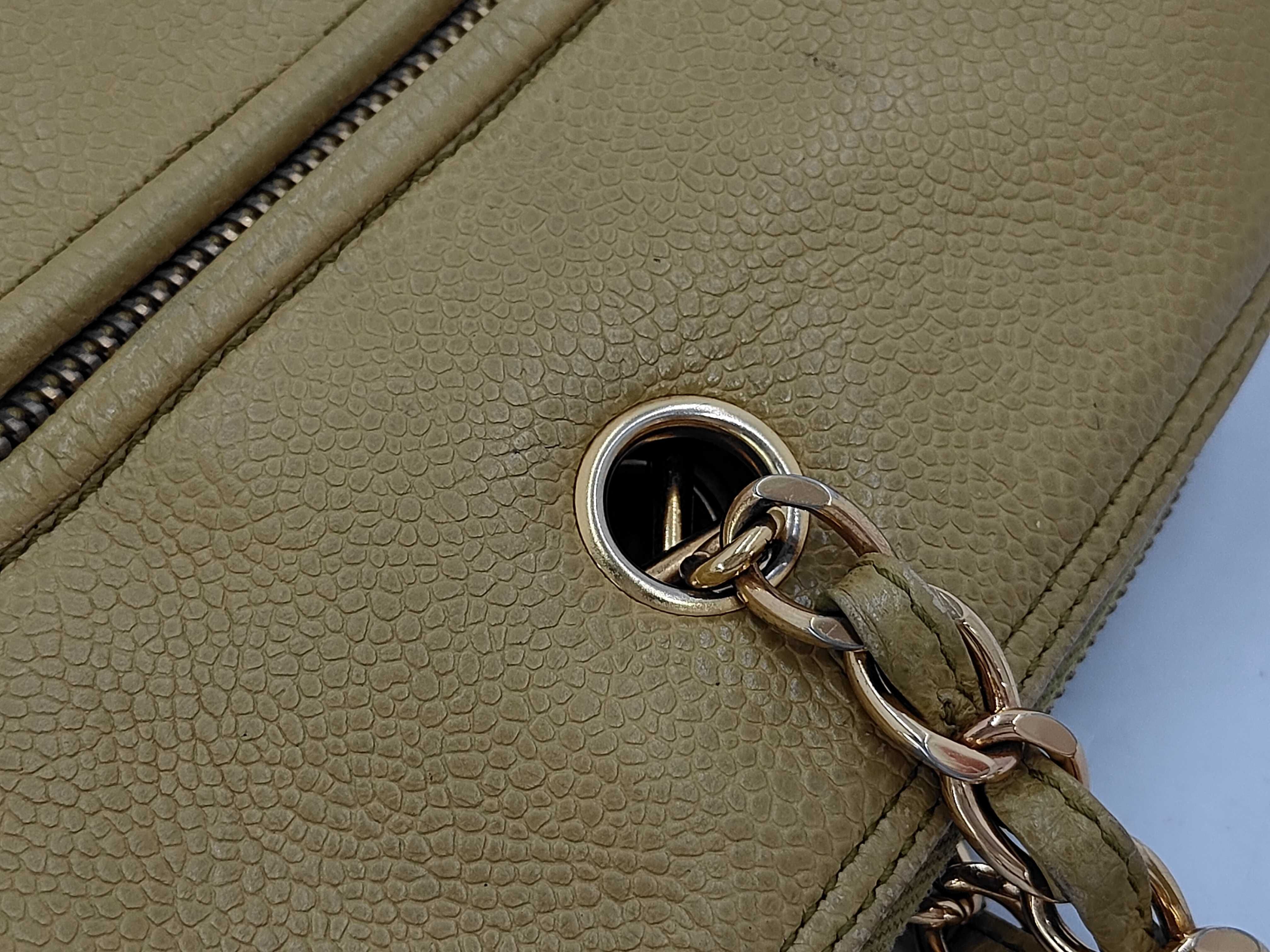 Caviar Skin Chain Tote 5329303 Yellow Tote Bag — view 7