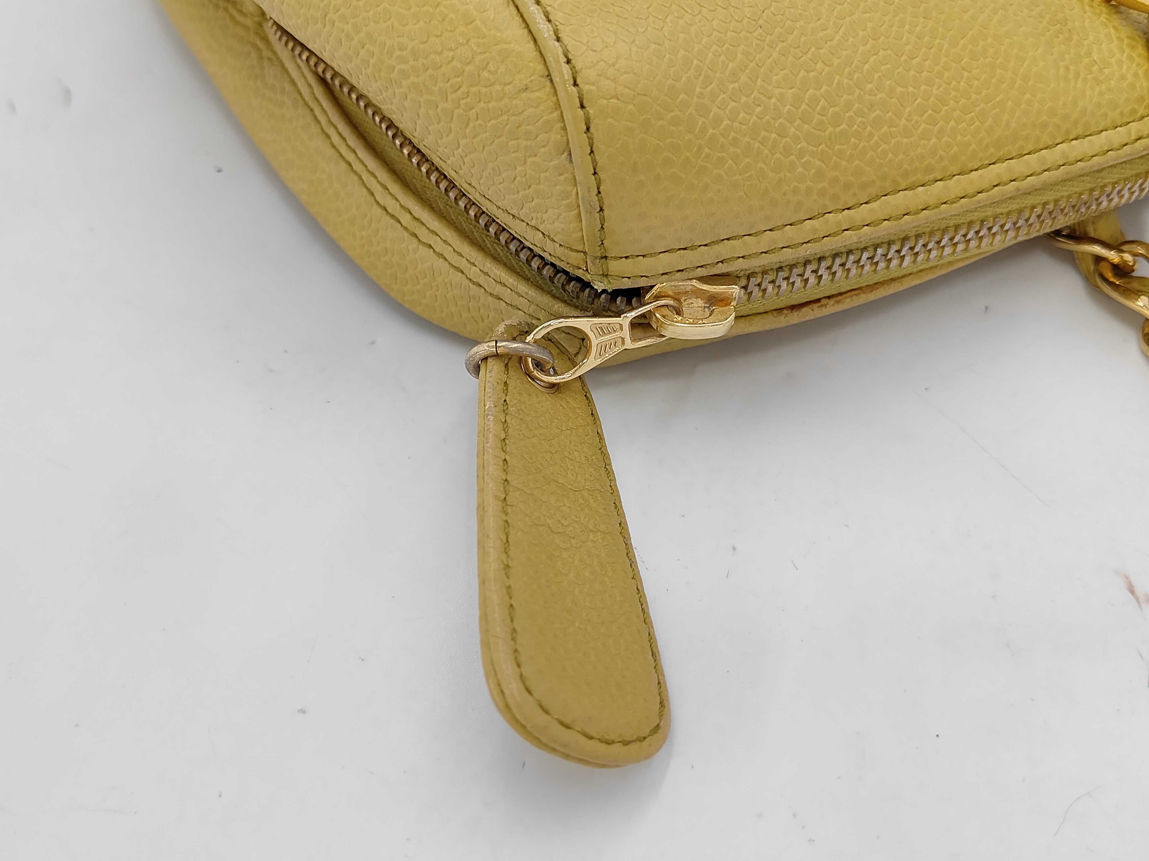Caviar Skin Chain Tote 5329303 Yellow Tote Bag — view 8