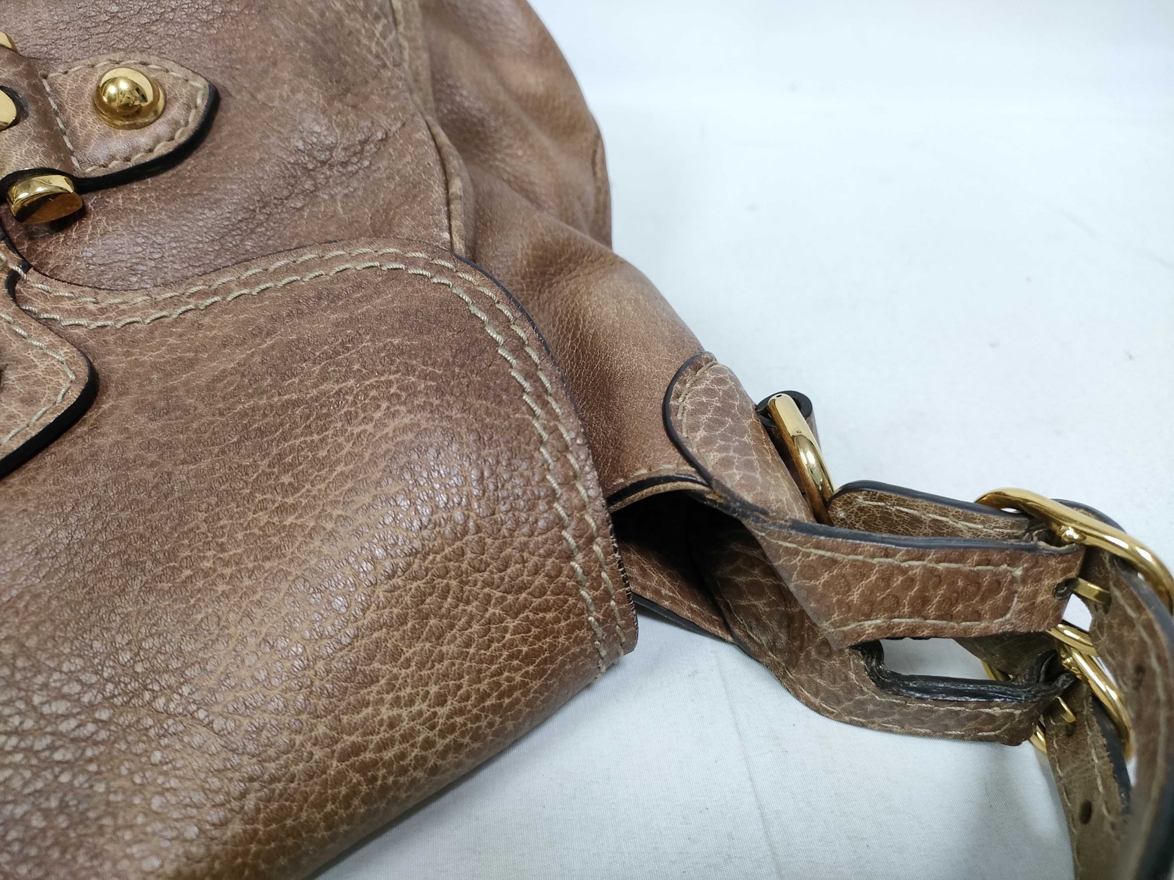 Horsebit One-Shoulder Hobo Handbag, Brown Shoulder Bag — view 12