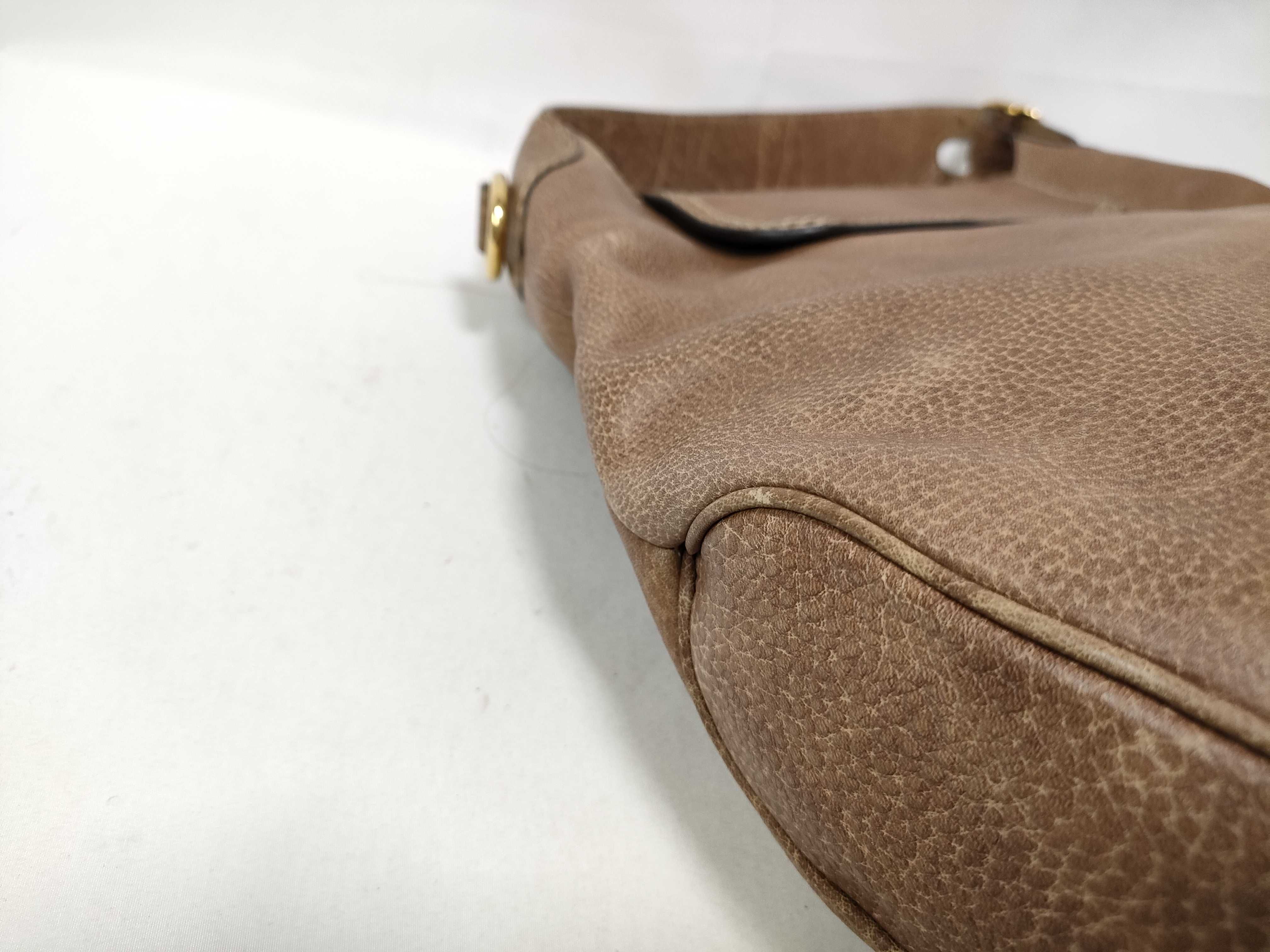 Horsebit One-Shoulder Hobo Handbag, Brown Shoulder Bag — view 7