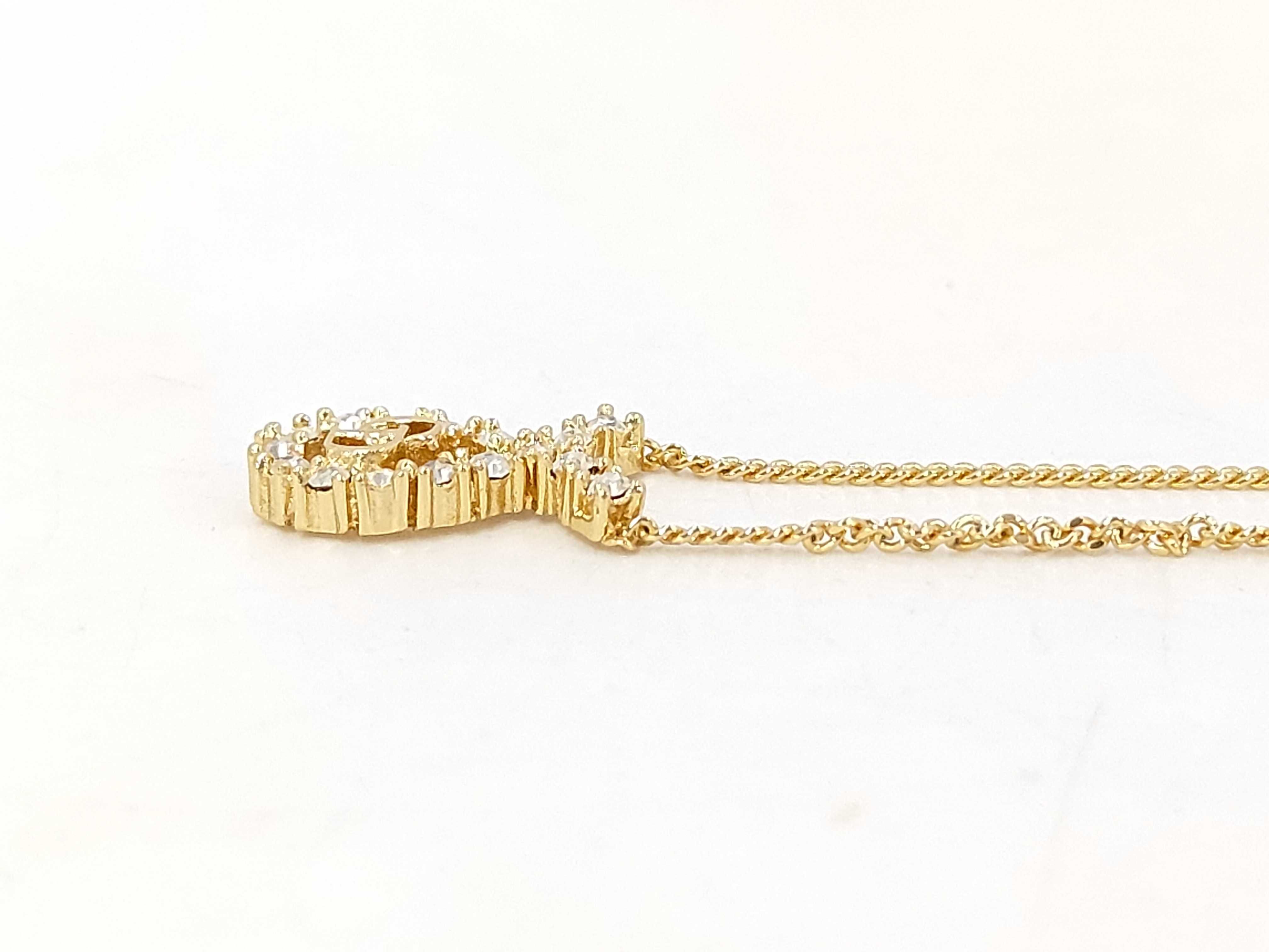CD Logo Stone Gold Necklace — view 2