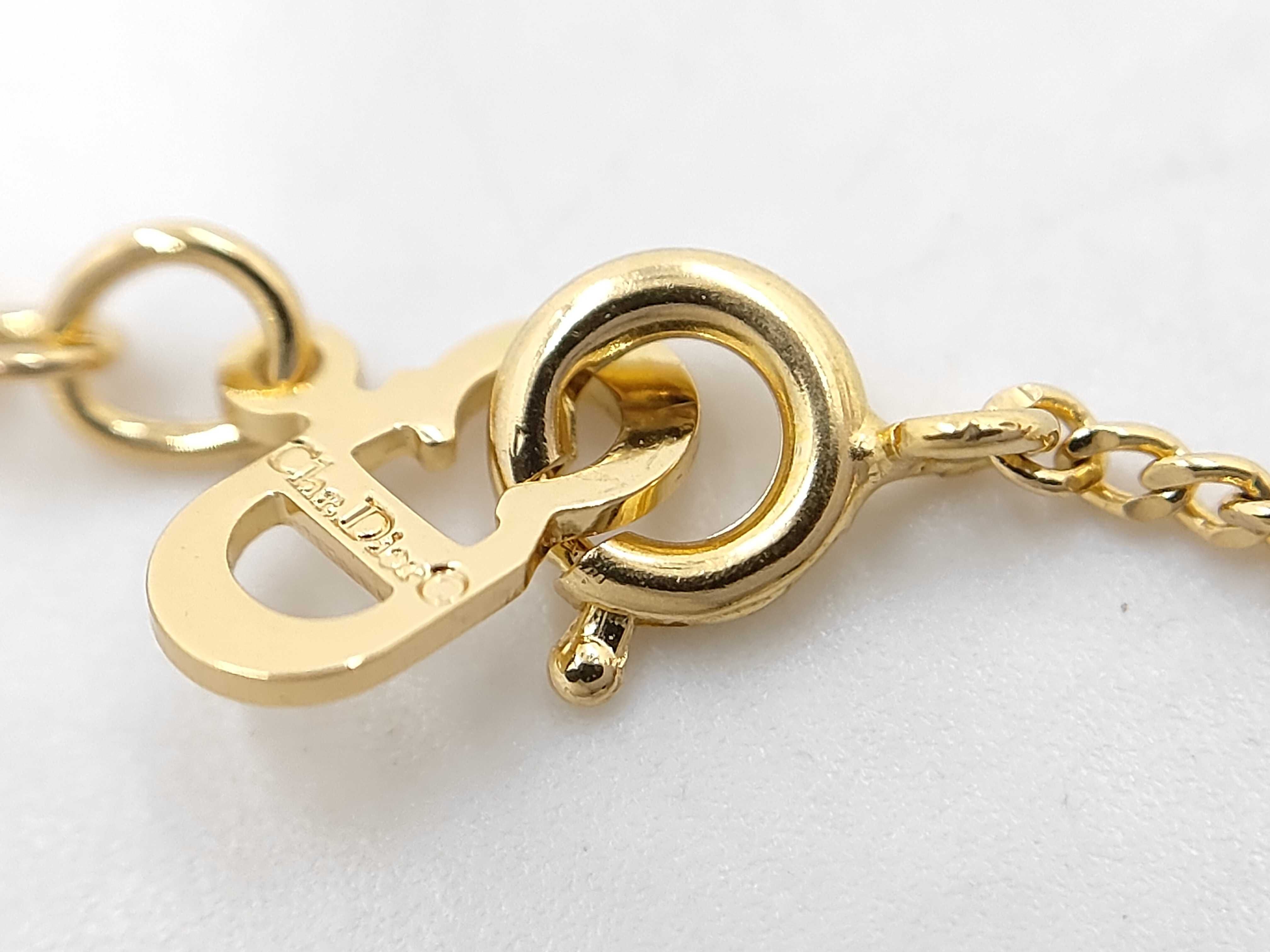 CD Logo Stone Gold Necklace — view 4