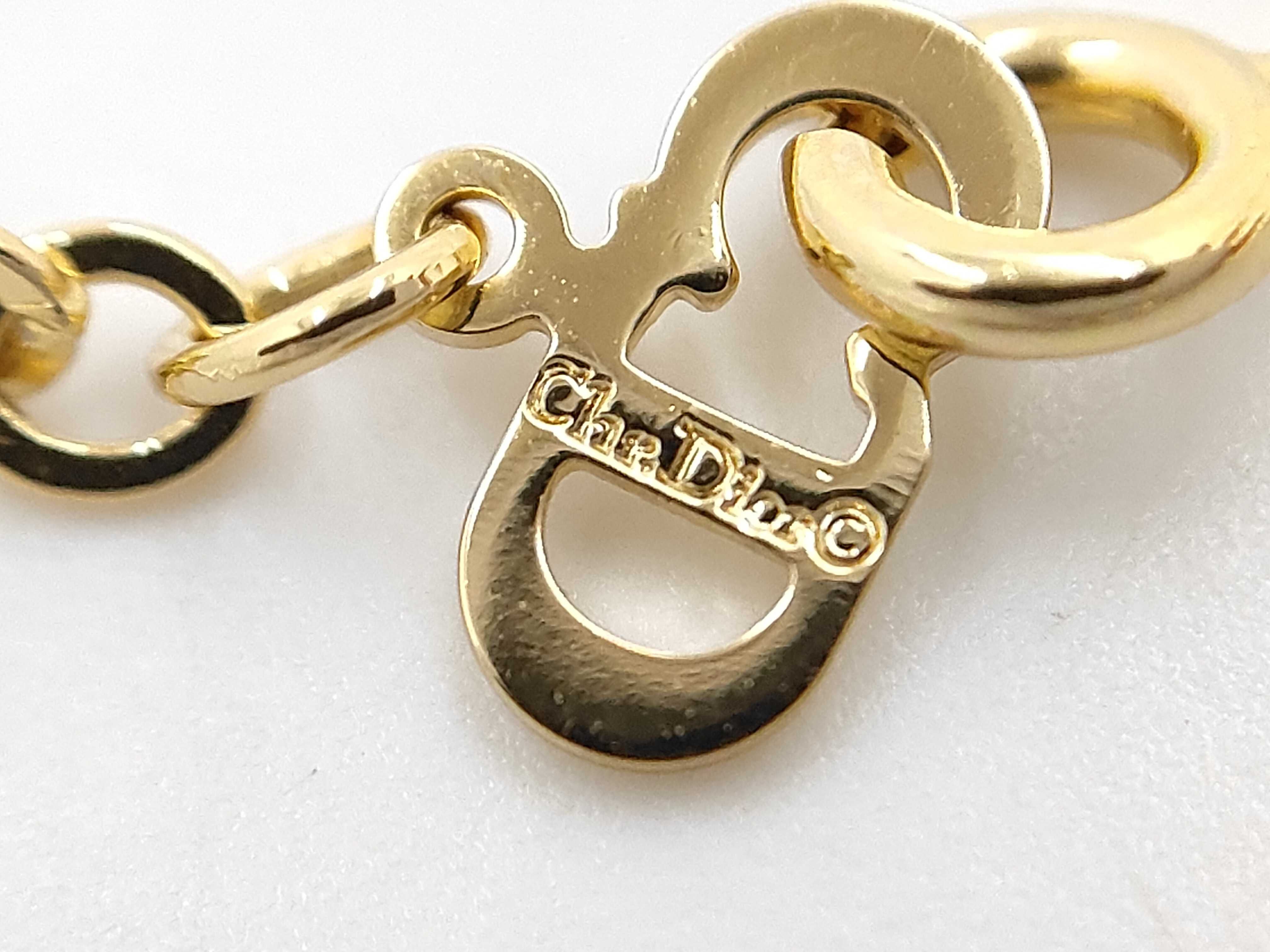 CD Logo Stone Gold Necklace — view 5