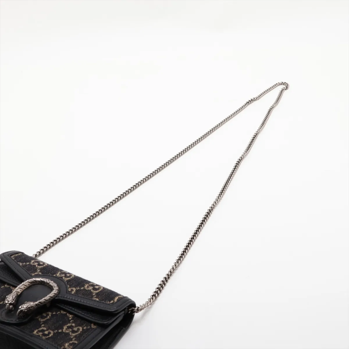 GG Denim Dionysus Denim x Leather Chain Shoulder Bag, Black 476432 — view 5