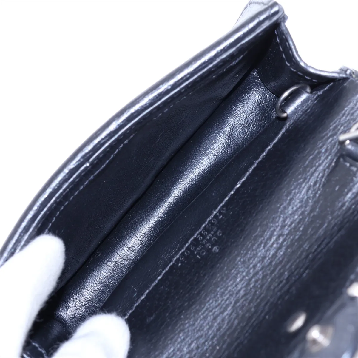 GG Denim Dionysus Denim x Leather Chain Shoulder Bag, Black 476432 — view 6