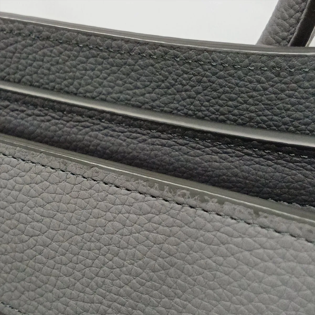 Luggage Micro Shopper Leather Handbag, Gray — view 13