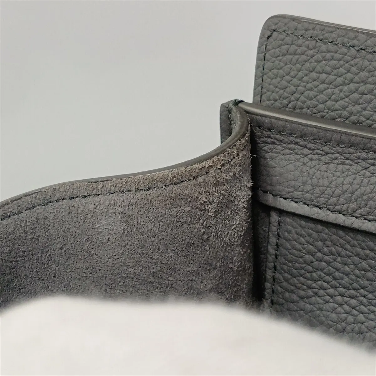 Luggage Micro Shopper Leather Handbag, Gray — view 14