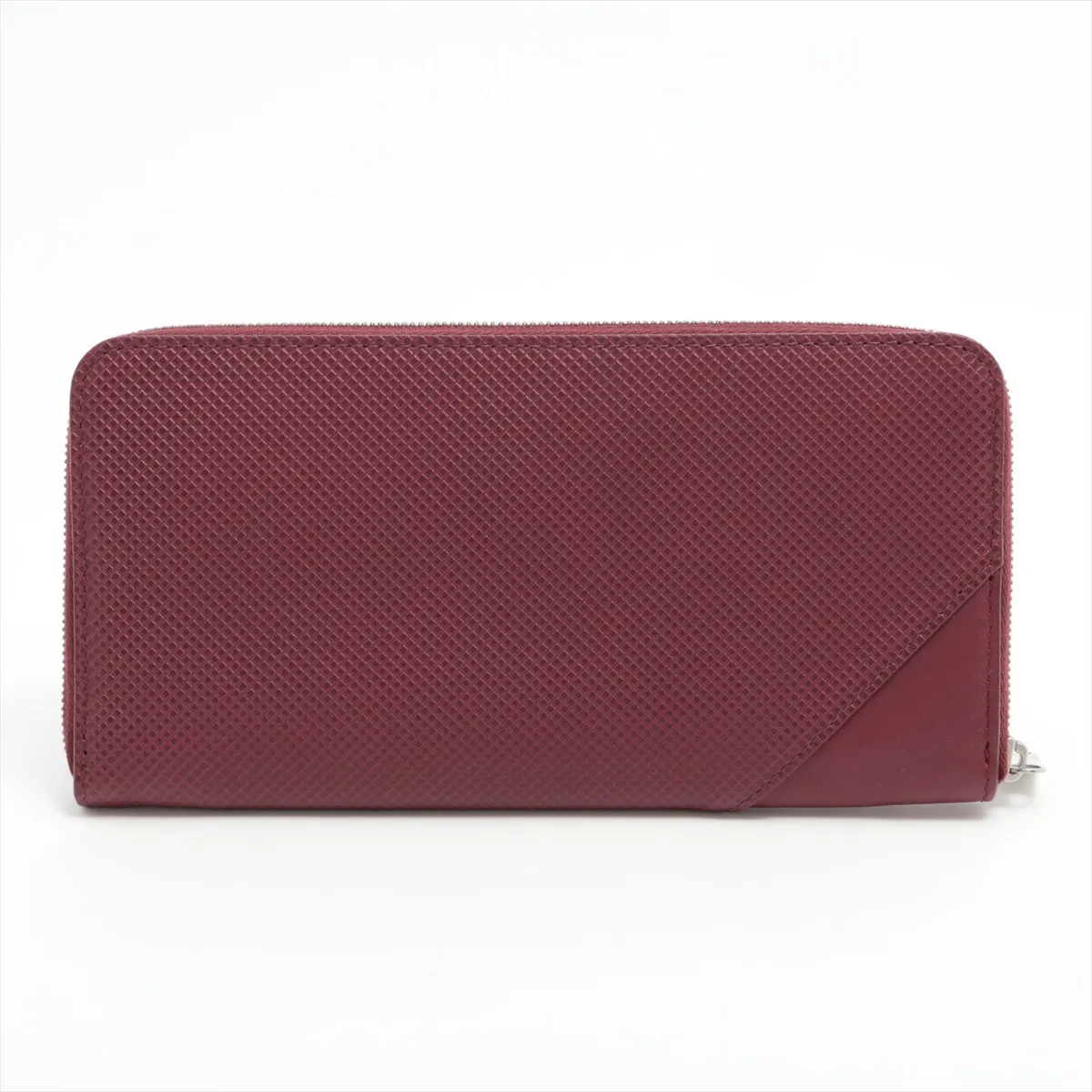 Marco Polo Leather Round Zip Wallet Red — view 2