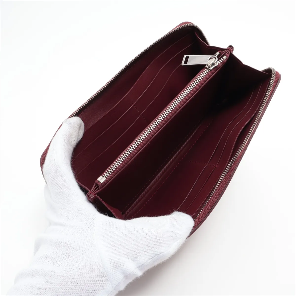Marco Polo Leather Round Zip Wallet Red — view 3