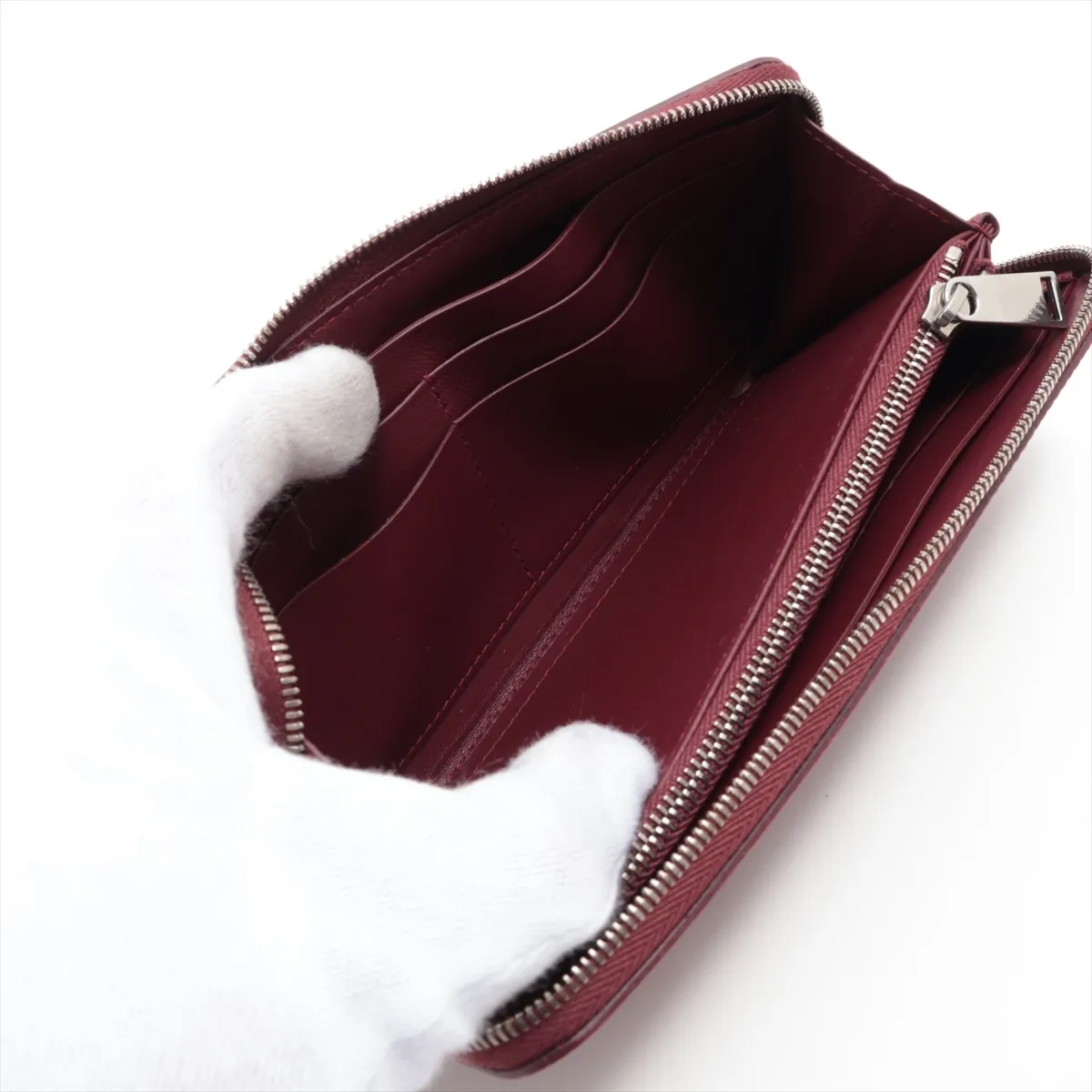 Marco Polo Leather Round Zip Wallet Red — view 5