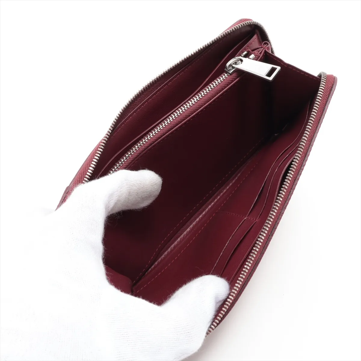 Marco Polo Leather Round Zip Wallet Red — view 6