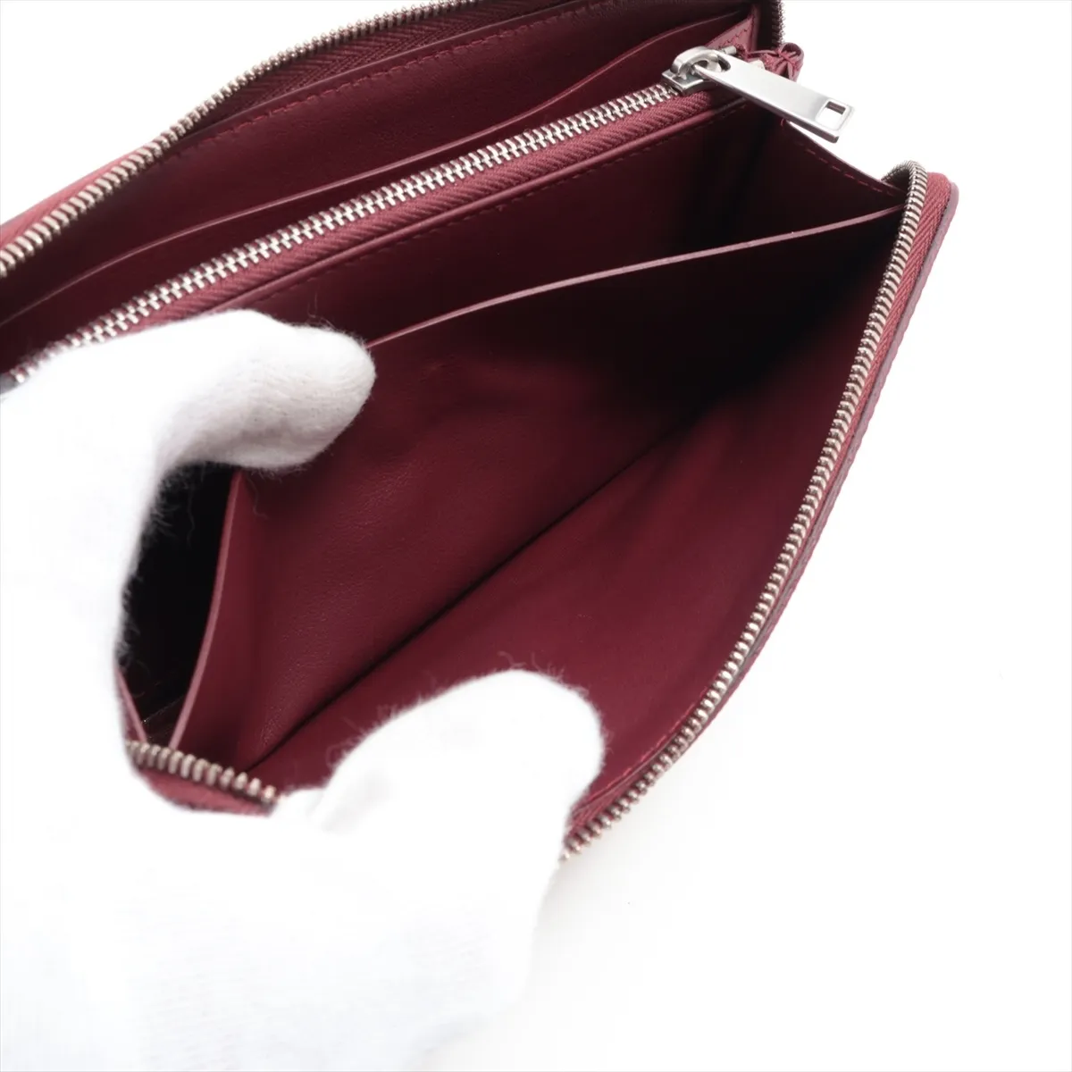 Marco Polo Leather Round Zip Wallet Red — view 7