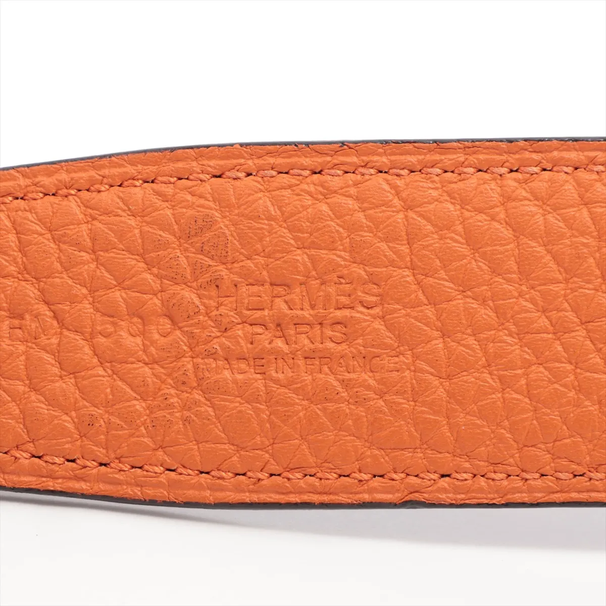 Medor Coriedossian Engraving is unclear Belt 90 Leather Black x Orange — view 5
