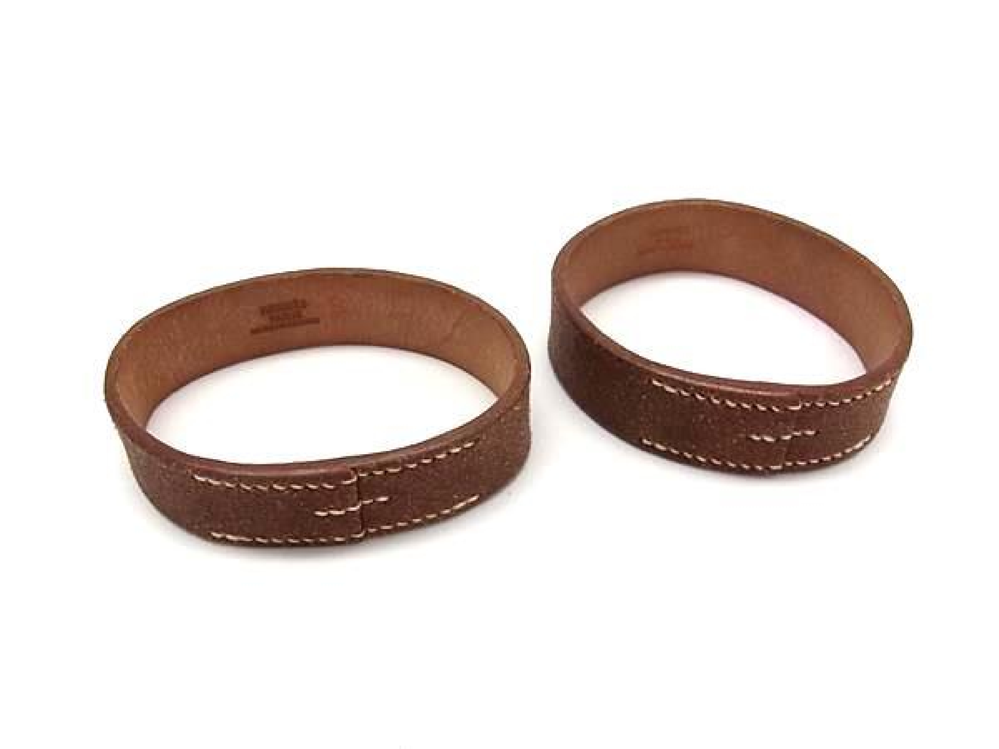 Pour Tour Leather Double Strand Bracelet Bangle Accessory E Stamp Brown FY4030 Bracelet/Bangle